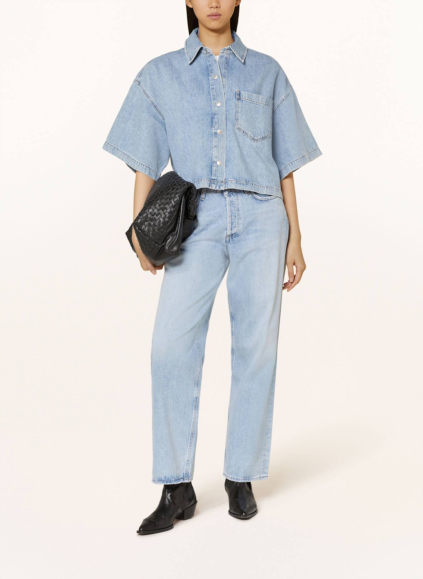 AGOLDE Denim blouse RONA: LIGHT BLUE