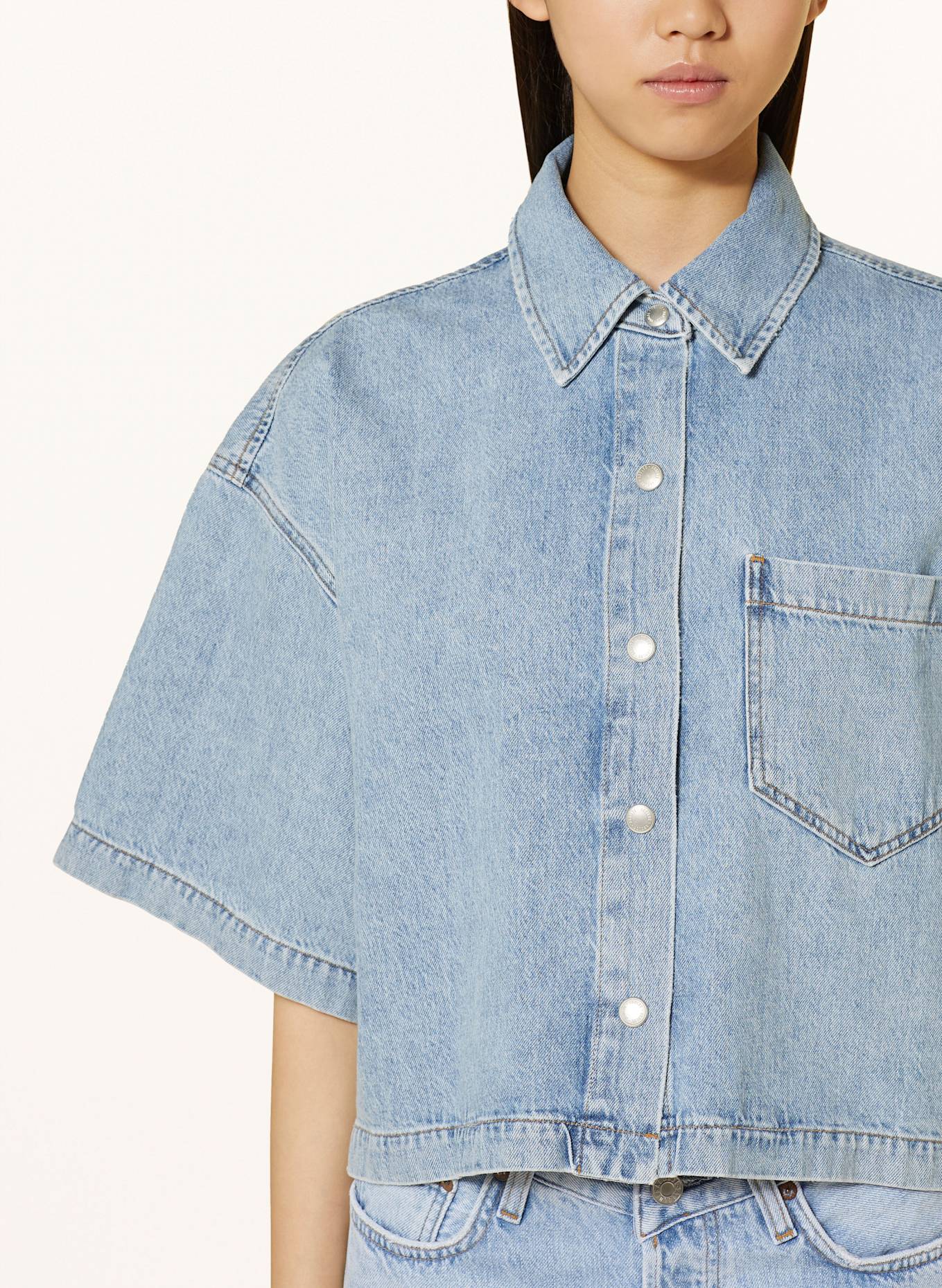 AGOLDE Denim blouse RONA: LIGHT BLUE