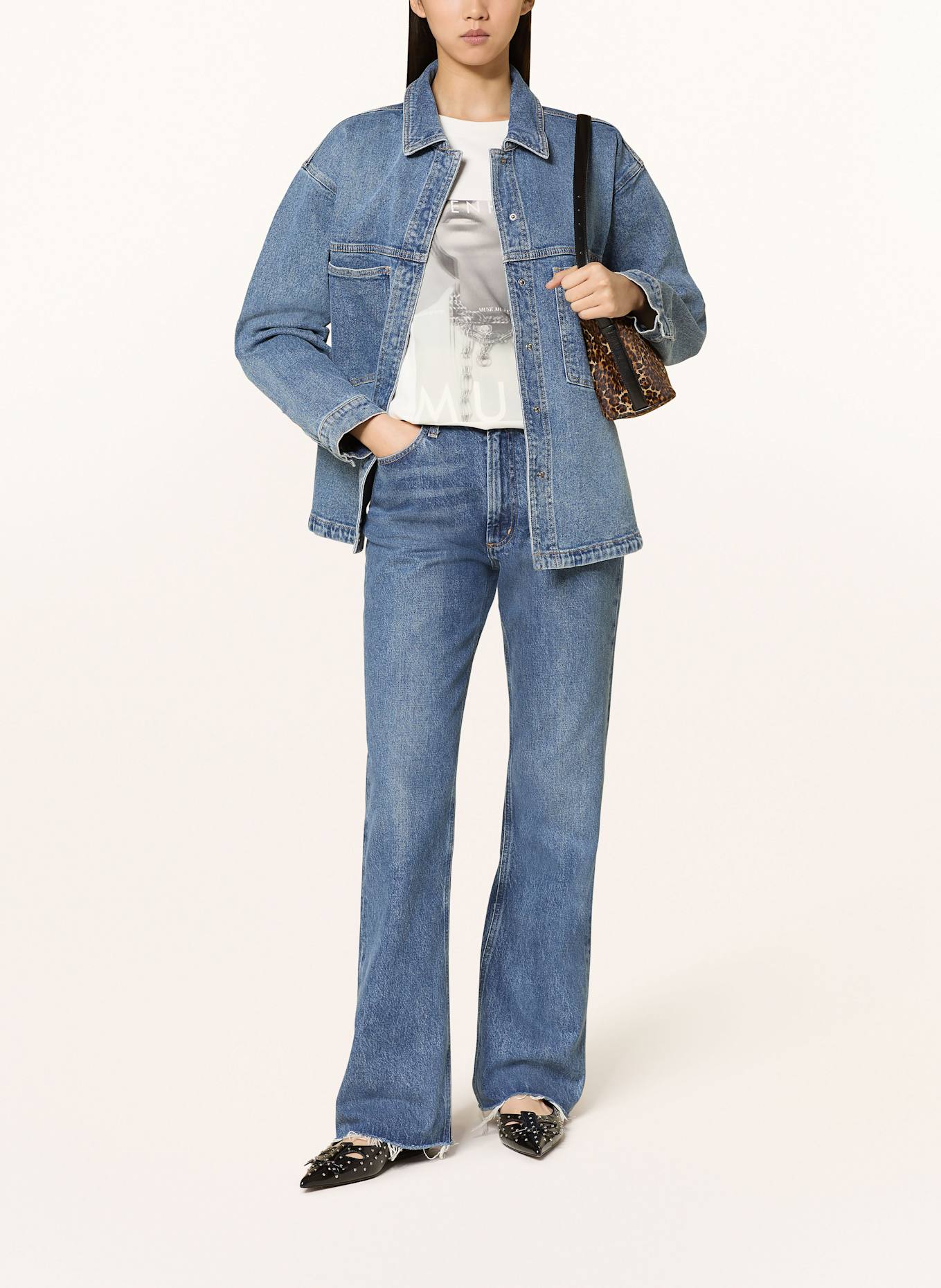 AGOLDE Jeansy flare LEENA: placebo dk vint ind cut