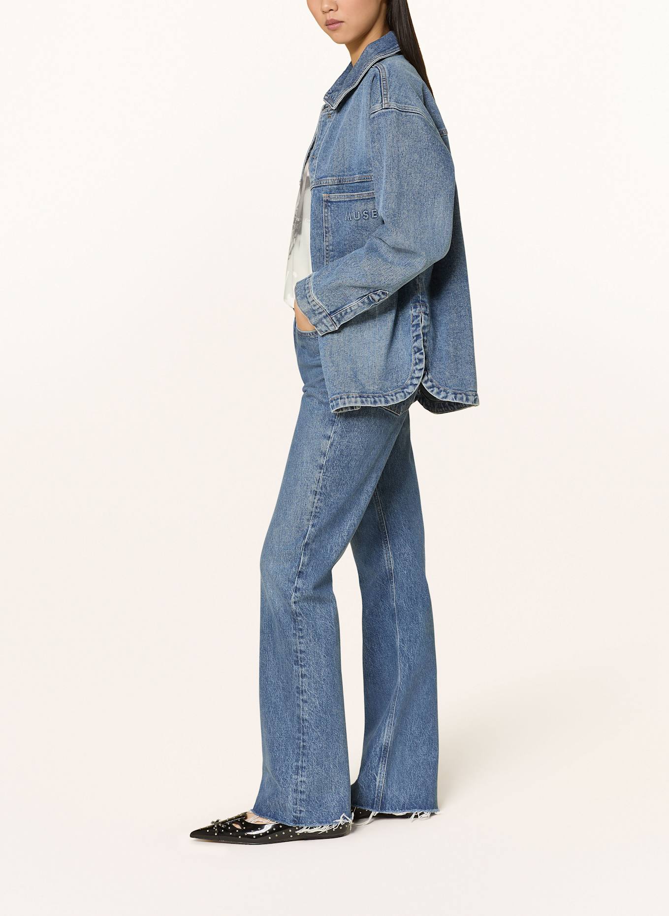AGOLDE Jeansy flare LEENA: placebo dk vint ind cut