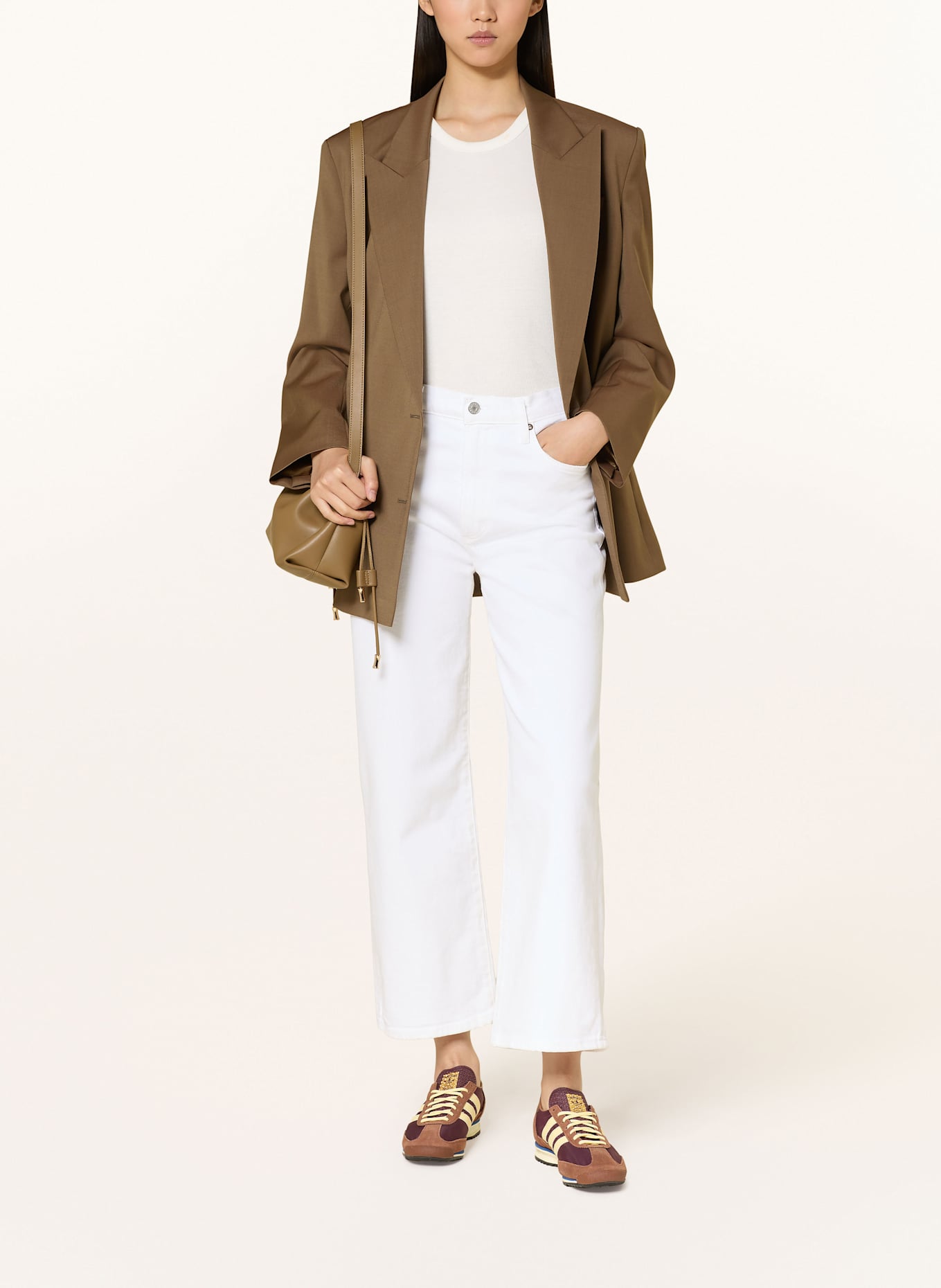 AGOLDE 7/8 jeans HARPER: sour crm flat wht w/hem dmged