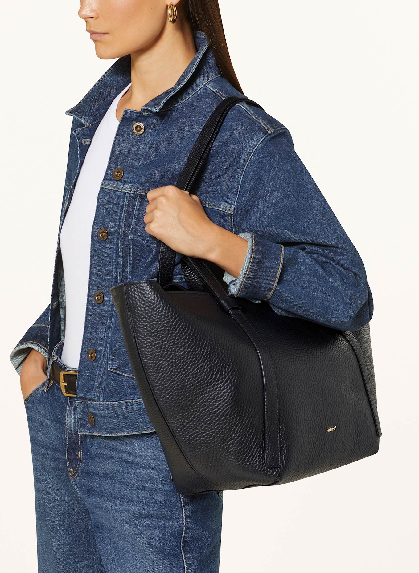 abro Shopper COSMO mit Pouch: SCHWARZ