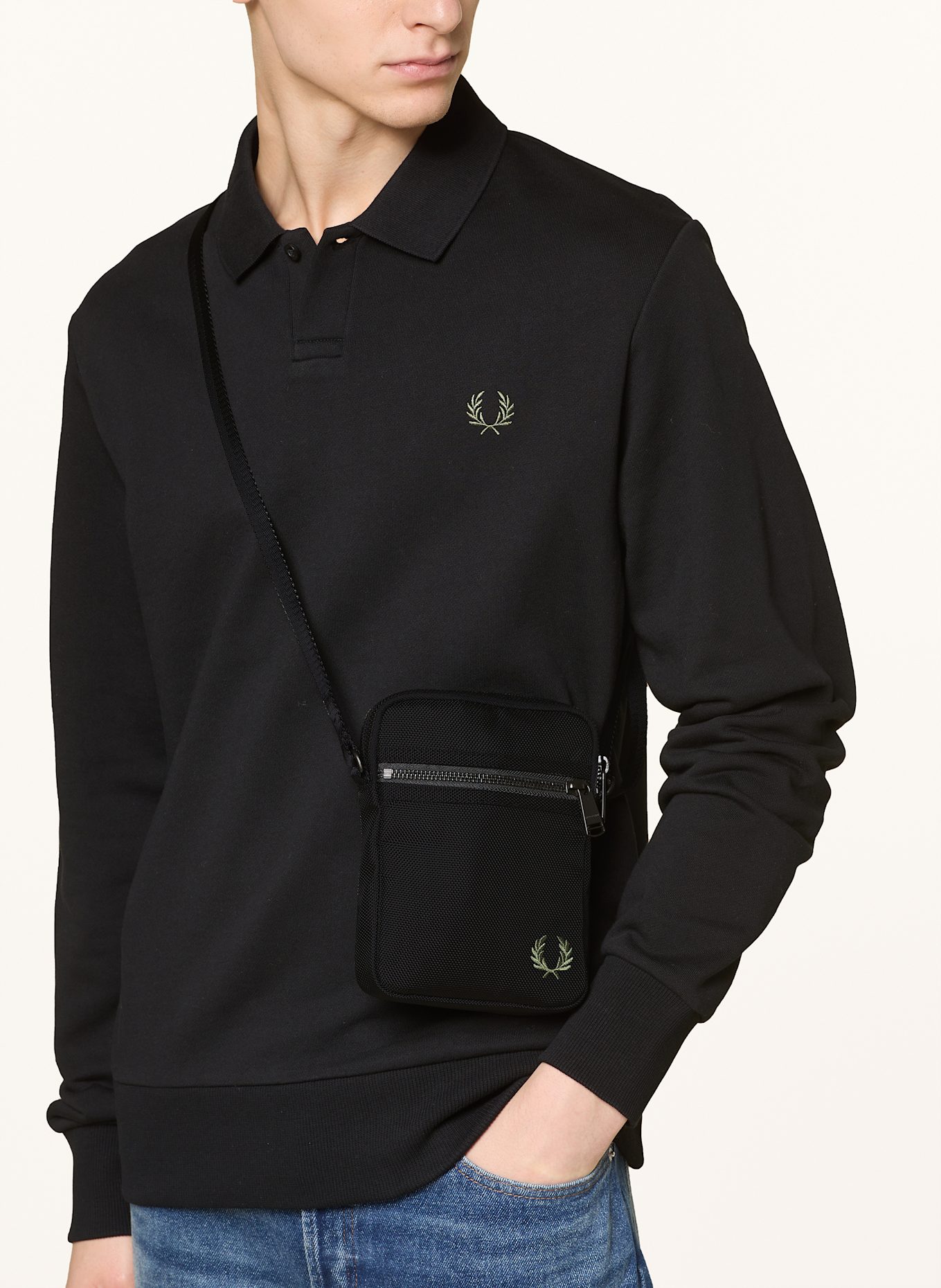 FRED PERRY BALLISTIC crossbody bag: BLACK