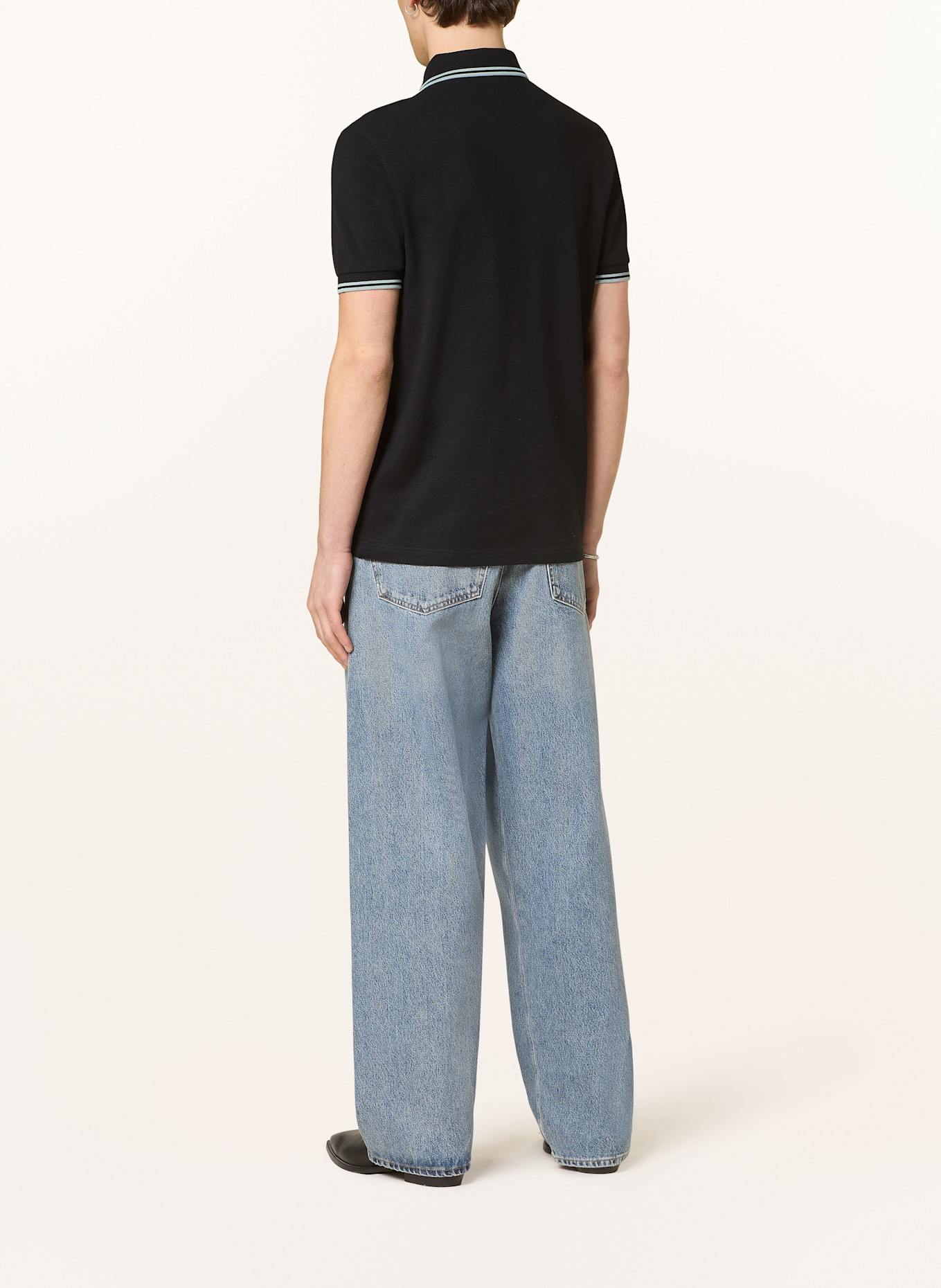 FRED PERRY Piqué-Poloshirt: SCHWARZ