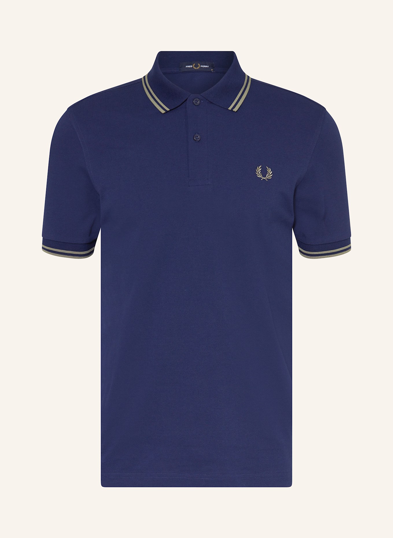 FRED PERRY piqué polo shirt: DARK BLUE / OLIVE