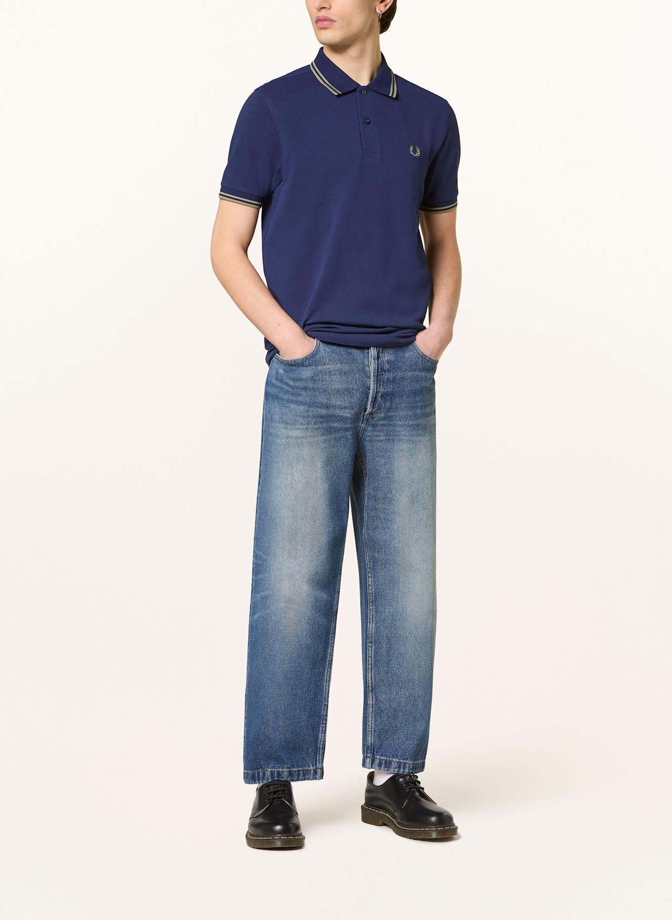 FRED PERRY piqué polo shirt: DARK BLUE / OLIVE