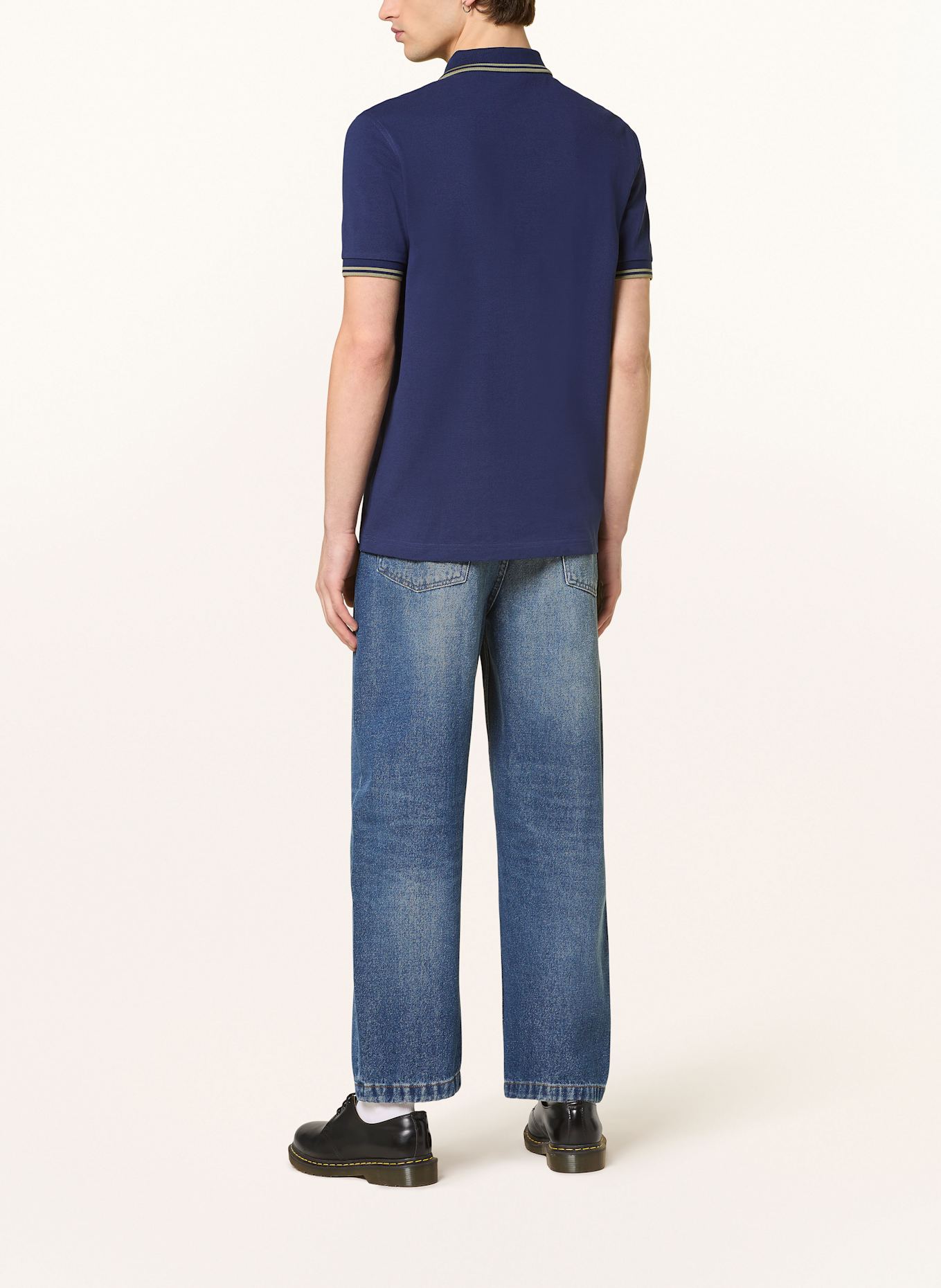 FRED PERRY piqué polo shirt: DARK BLUE / OLIVE