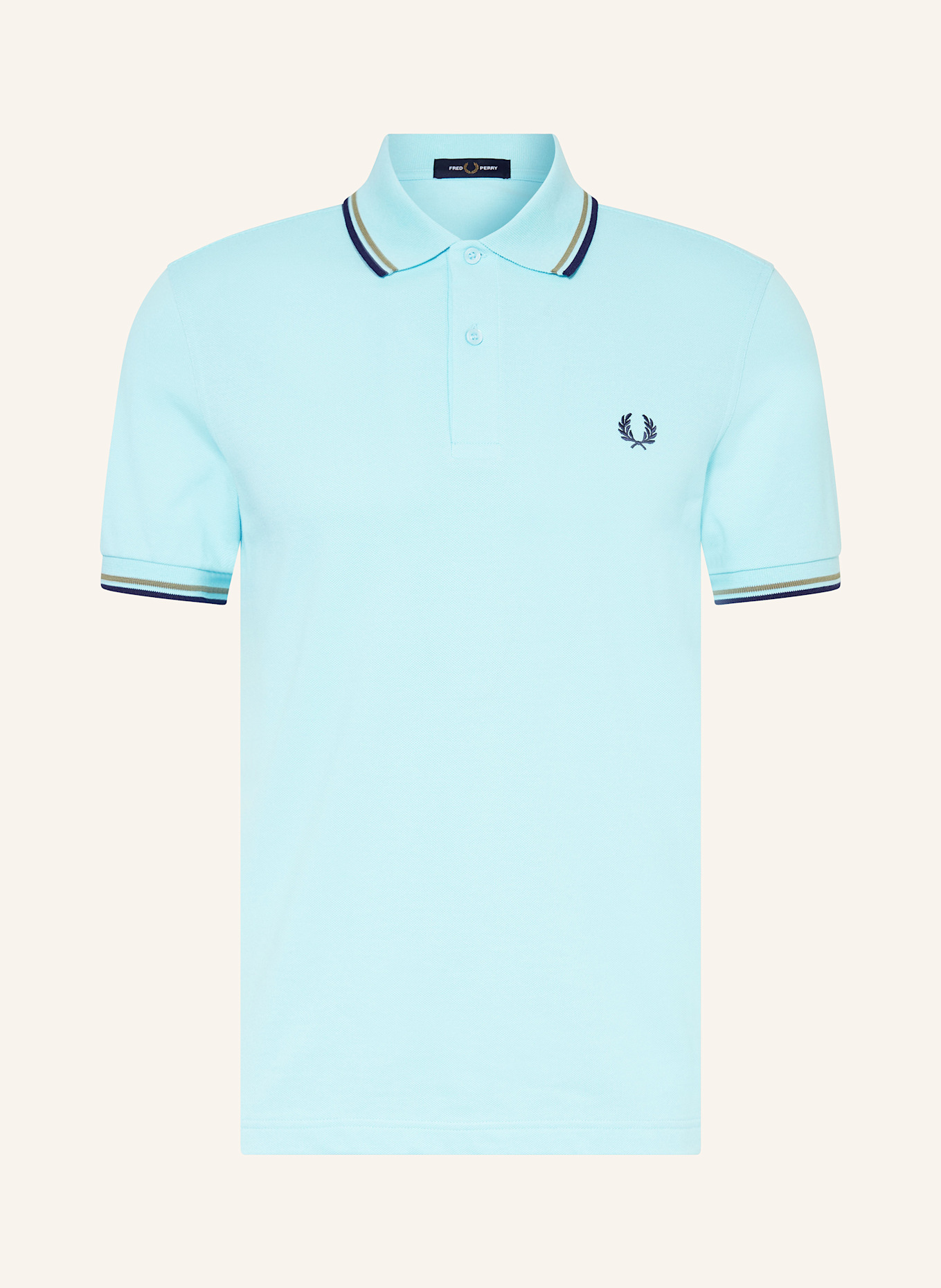 FRED PERRY Piqué-Poloshirt: TÜRKIS / OLIV / DUNKELBLAU