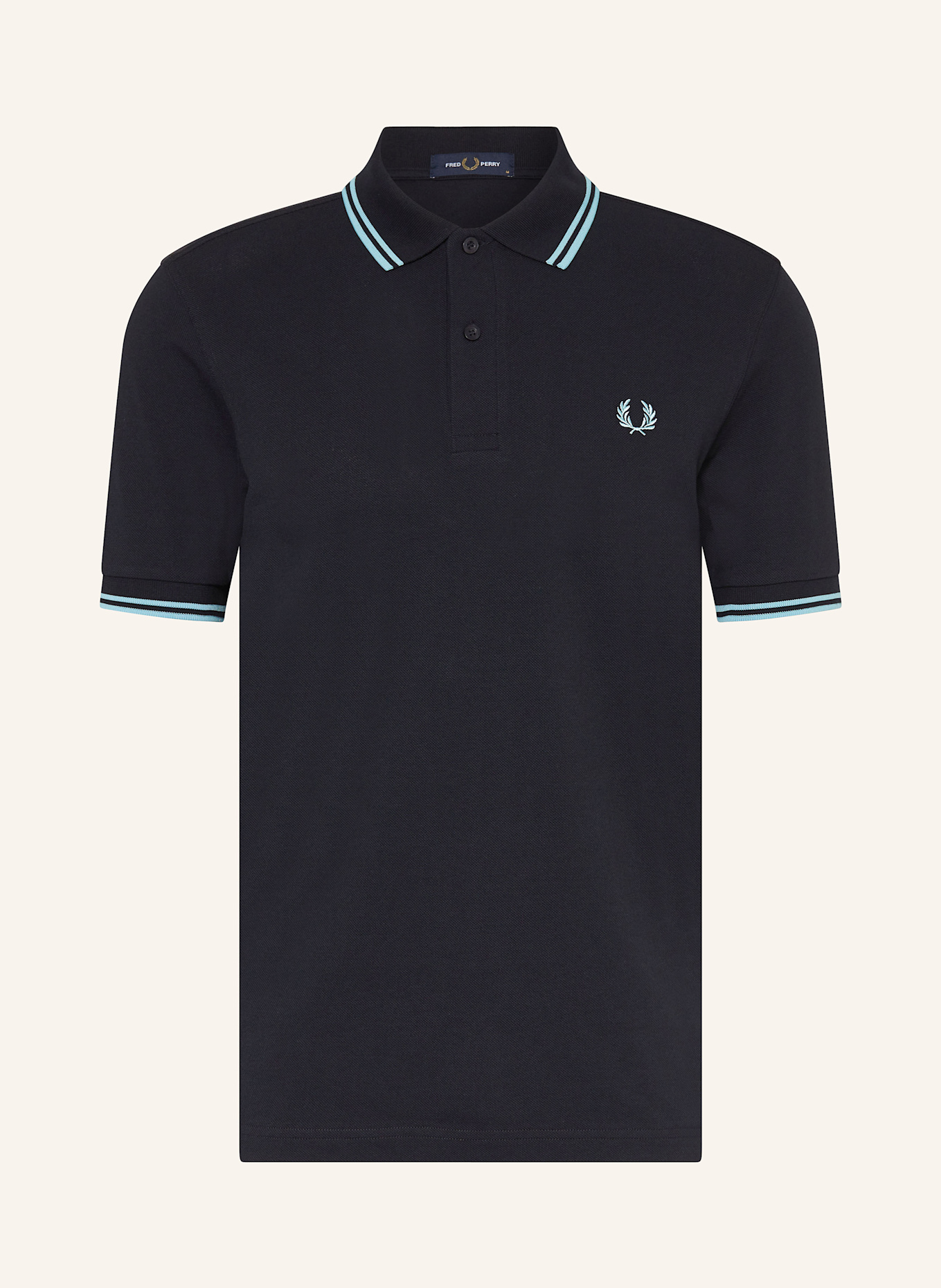 FRED PERRY Piqué-Poloshirt: DUNKELBLAU / TÜRKIS