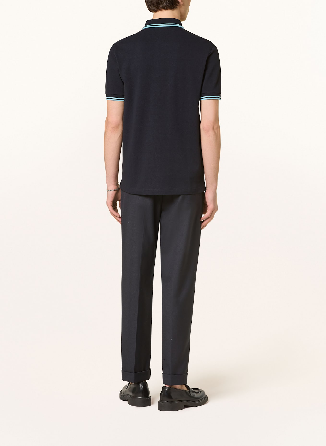 FRED PERRY Piqué-Poloshirt: DUNKELBLAU / TÜRKIS