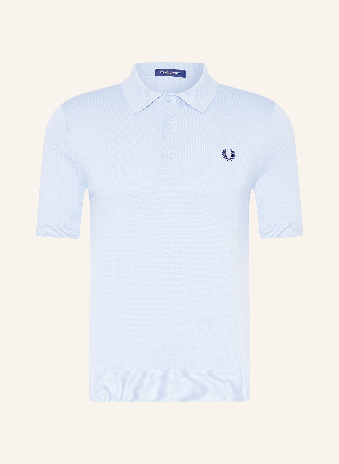 FRED PERRY Strick-Poloshirt: HELLBLAU