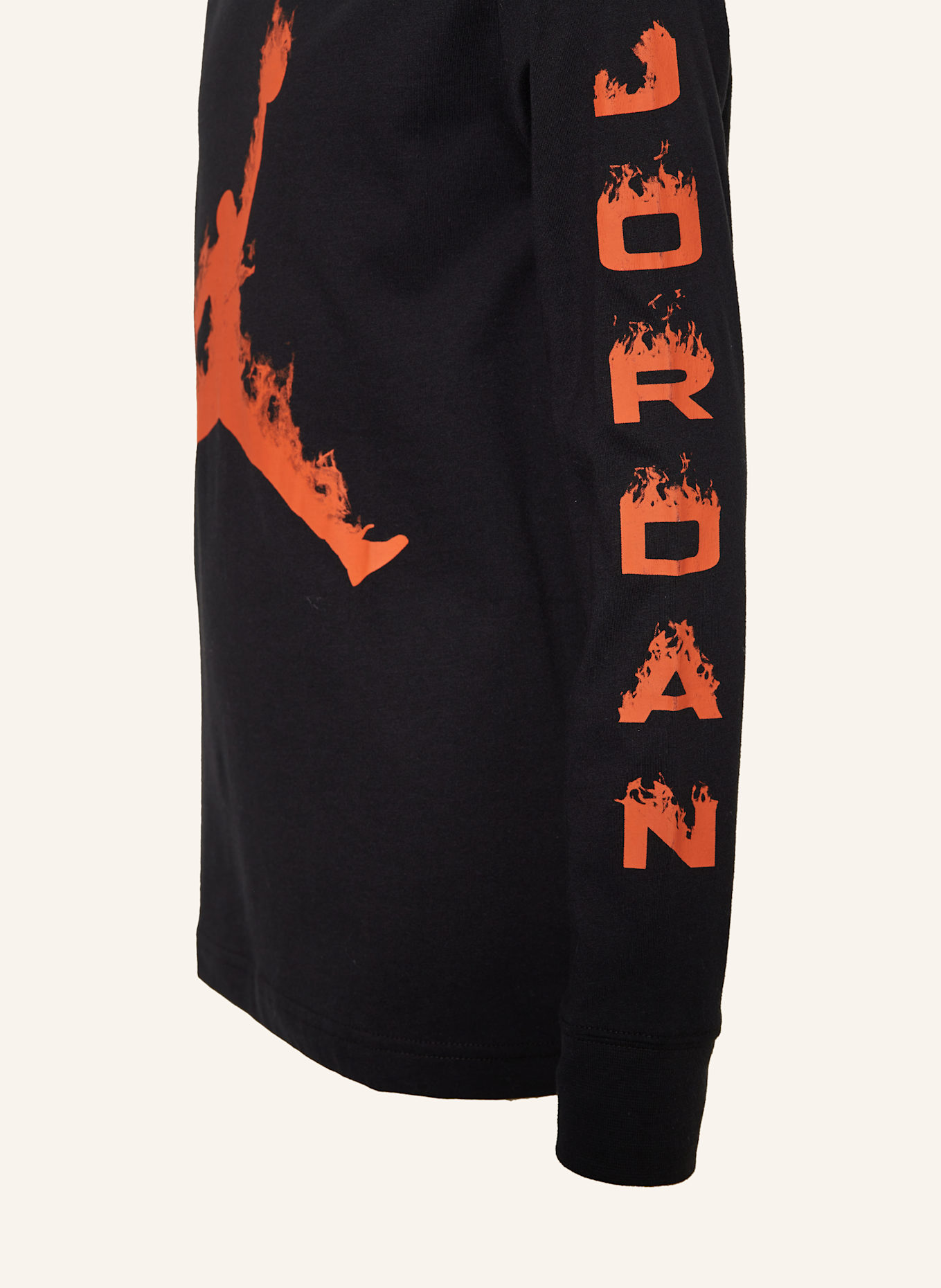 JORDAN Longsleeve UP IN FLAMES: SCHWARZ / ROT