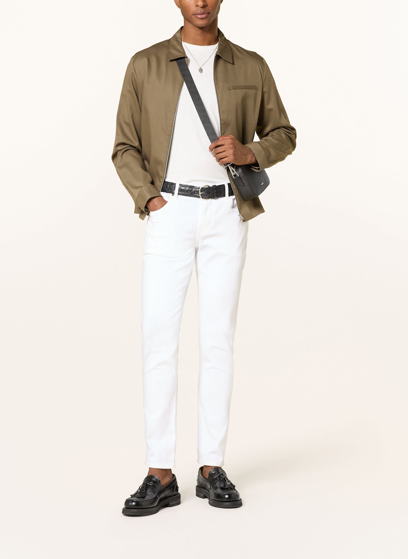 7 for all mankind Džíny SLIMMY TAPERED Modern Slim Fit: Luxe Performance White WHITE