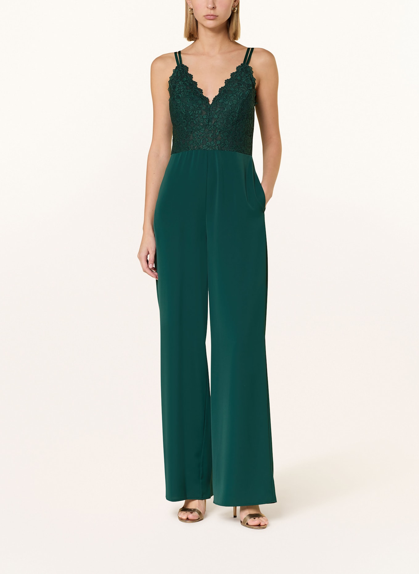 Suddenly Princess Jumpsuit mit Spitze: DUNKELGRÜN