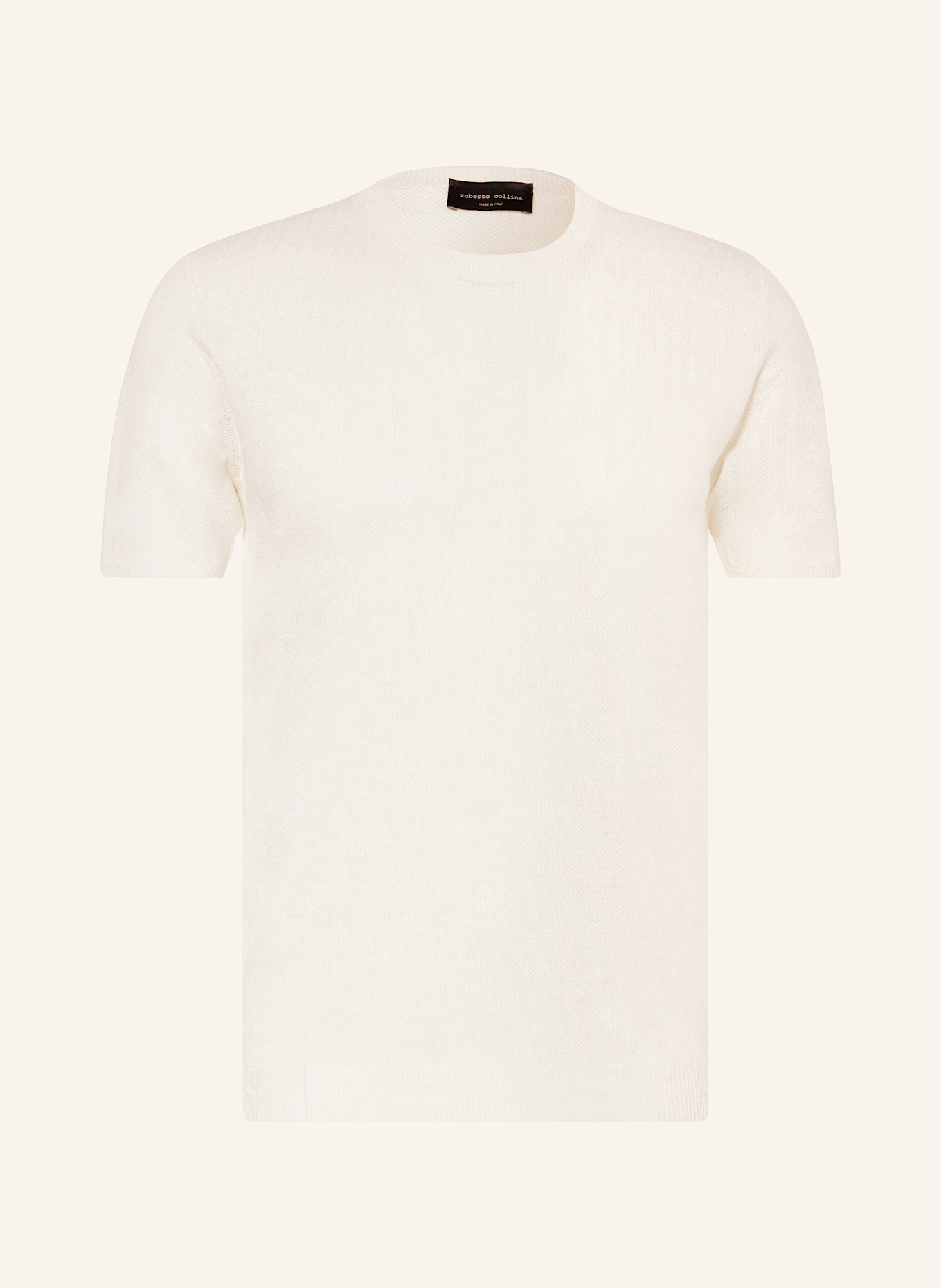 roberto collina Strickshirt aus Leinen: CREME