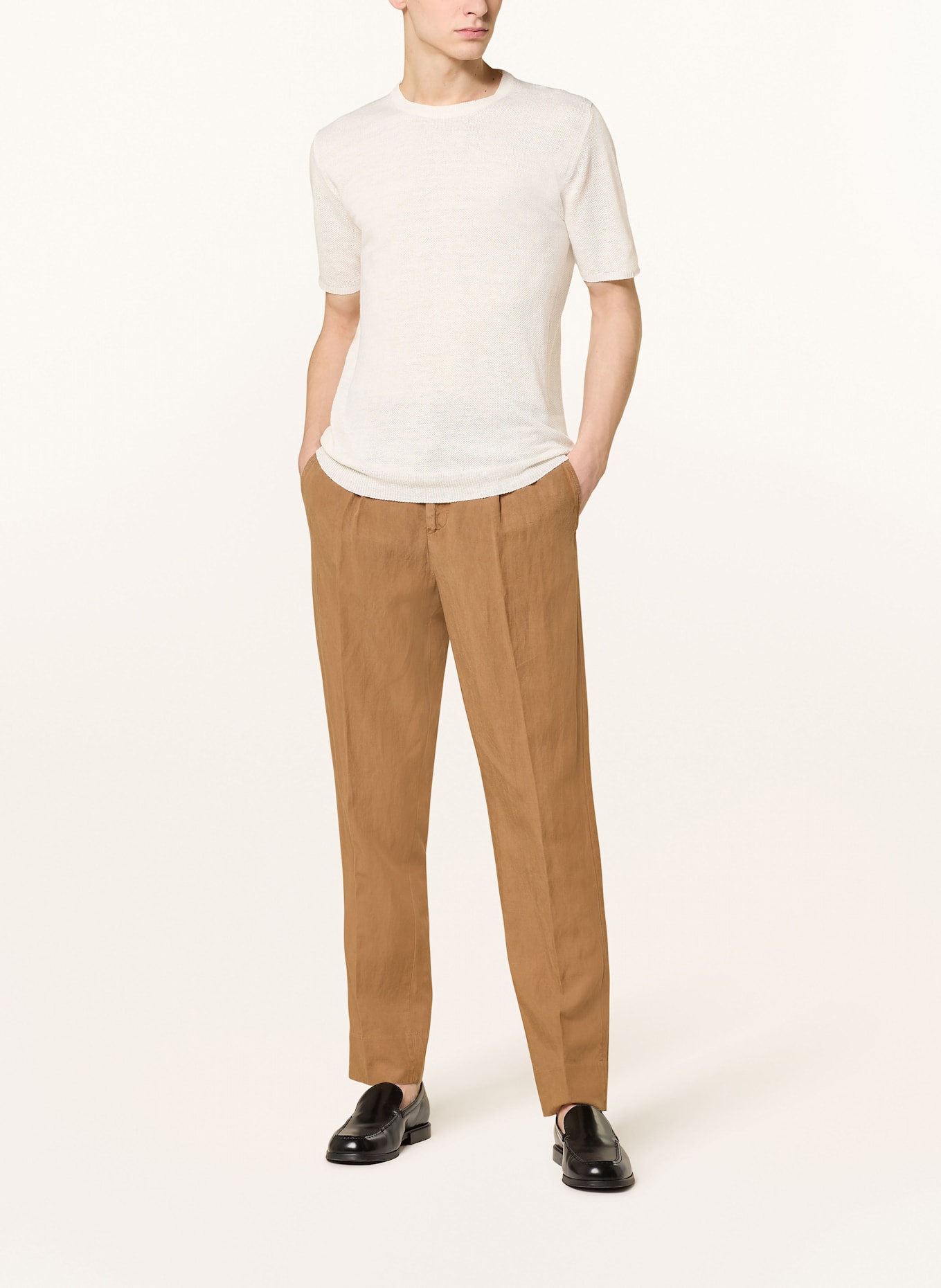 roberto collina Strickshirt aus Leinen: CREME