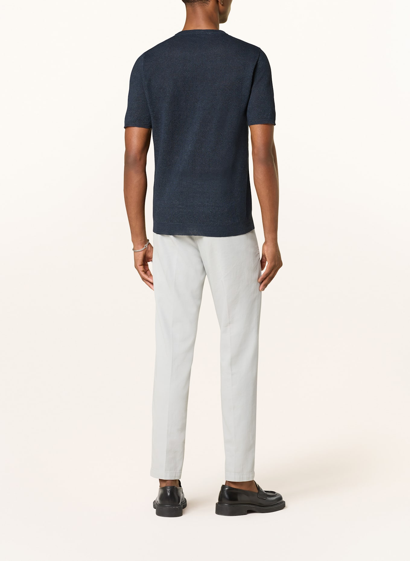 roberto collina Strickshirt aus Leinen: DUNKELBLAU