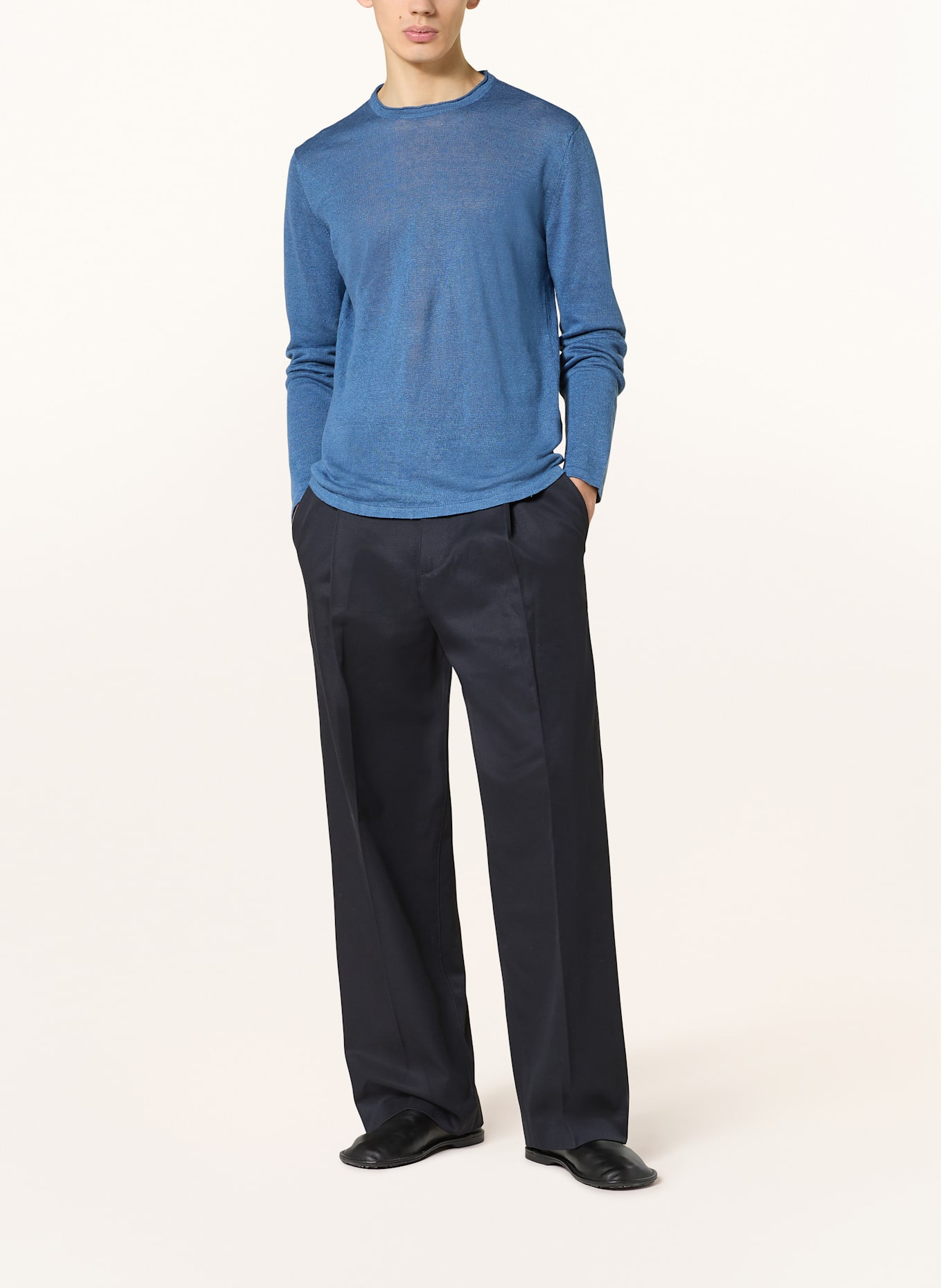 roberto collina Leinenpullover: BLAU