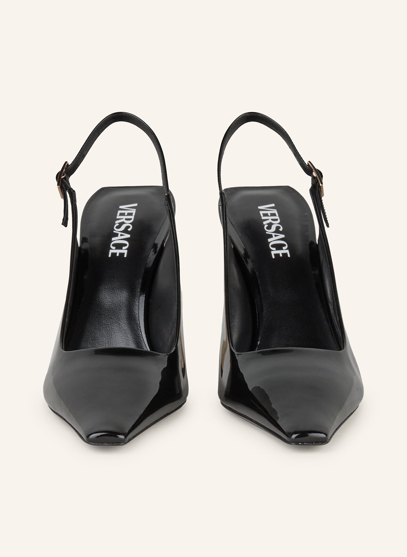 VERSACE Escarpins à bride: NOIR / OR