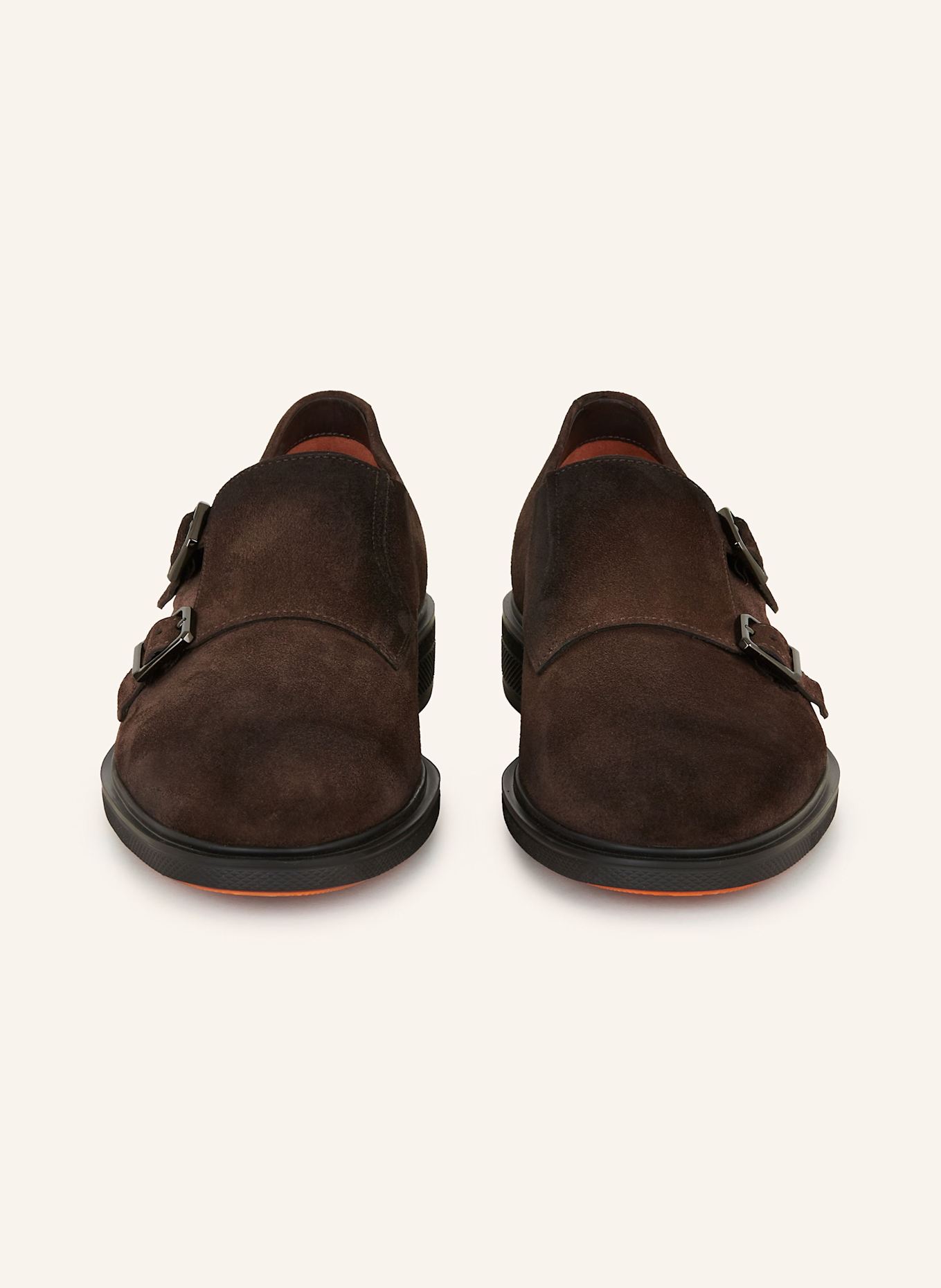 Santoni Podwójne monki EASY: CIEMNOBRĄZOWY