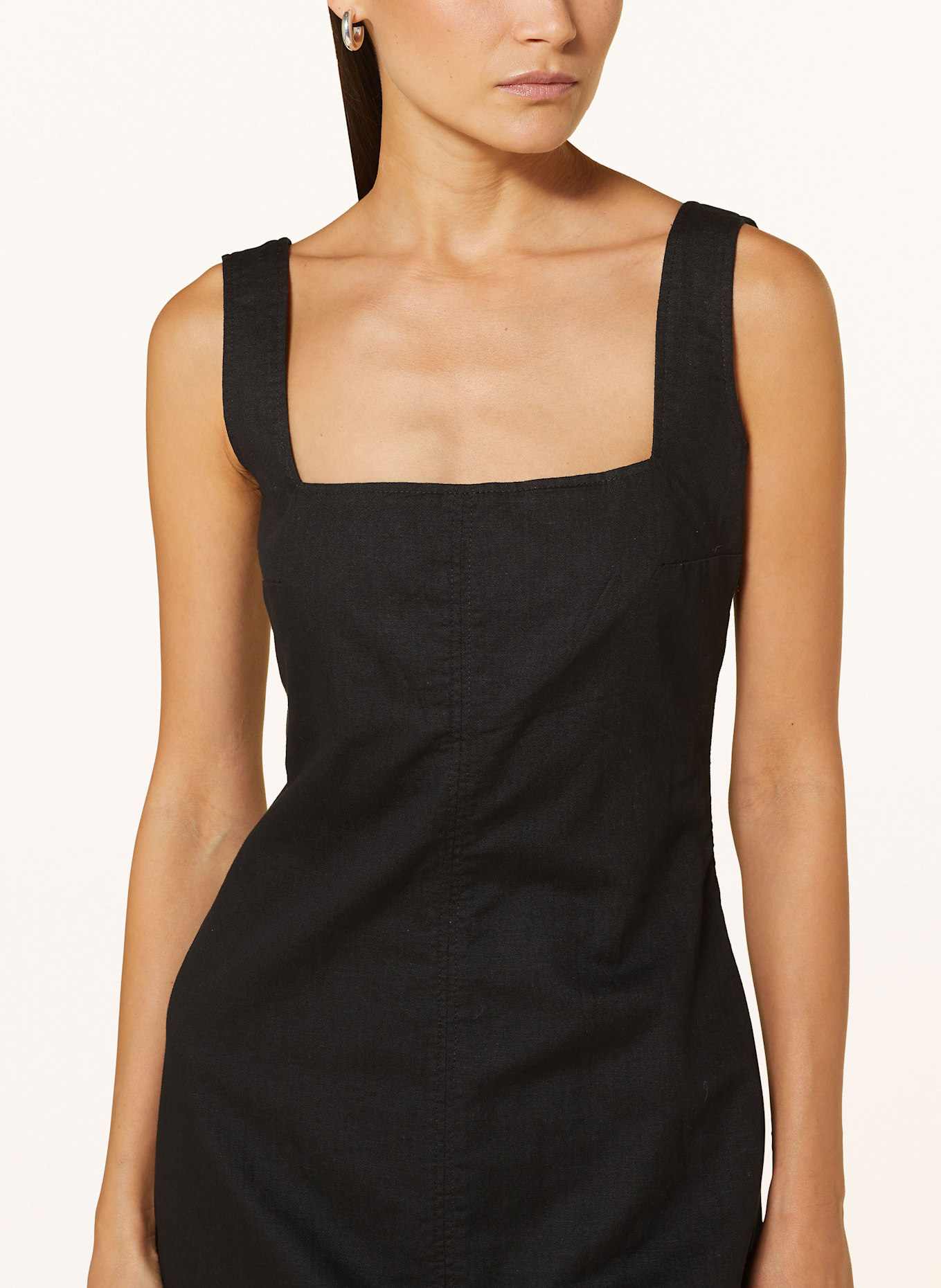 Calvin Klein Jeans Etuikleid mit Leinen: SCHWARZ