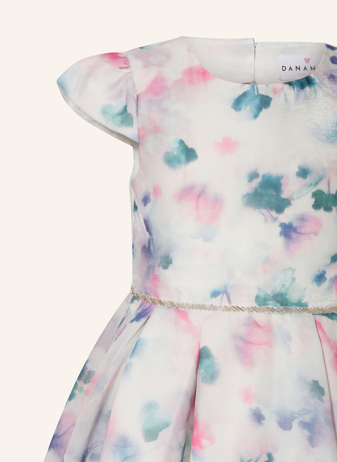 DANAMADE Kleid: WEISS/ GRÜN/ ROSA