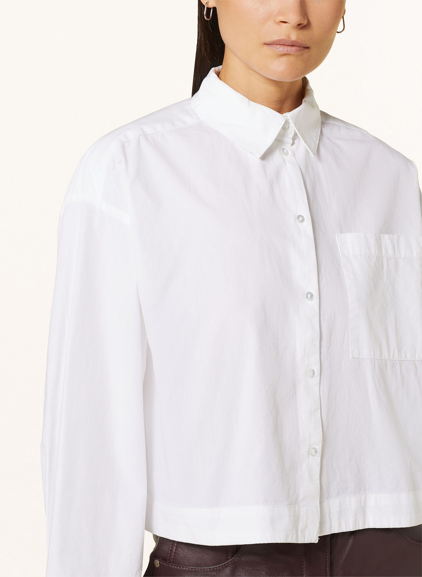 SELECTED Femme Cropped-Hemdbluse: WEISS