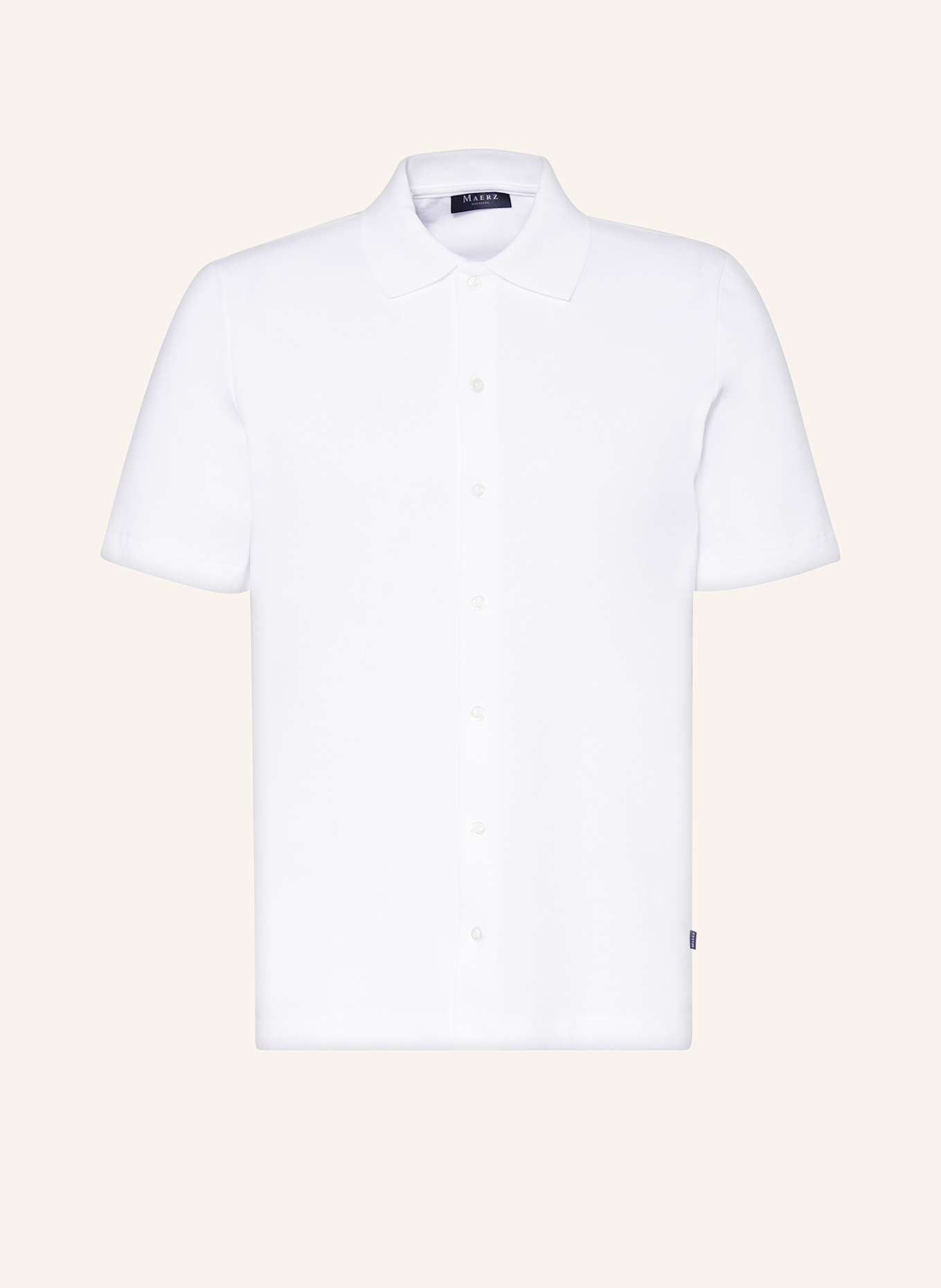 MAERZ MUENCHEN Kurzarm-Hemd Regular Fit aus Jersey: WEISS