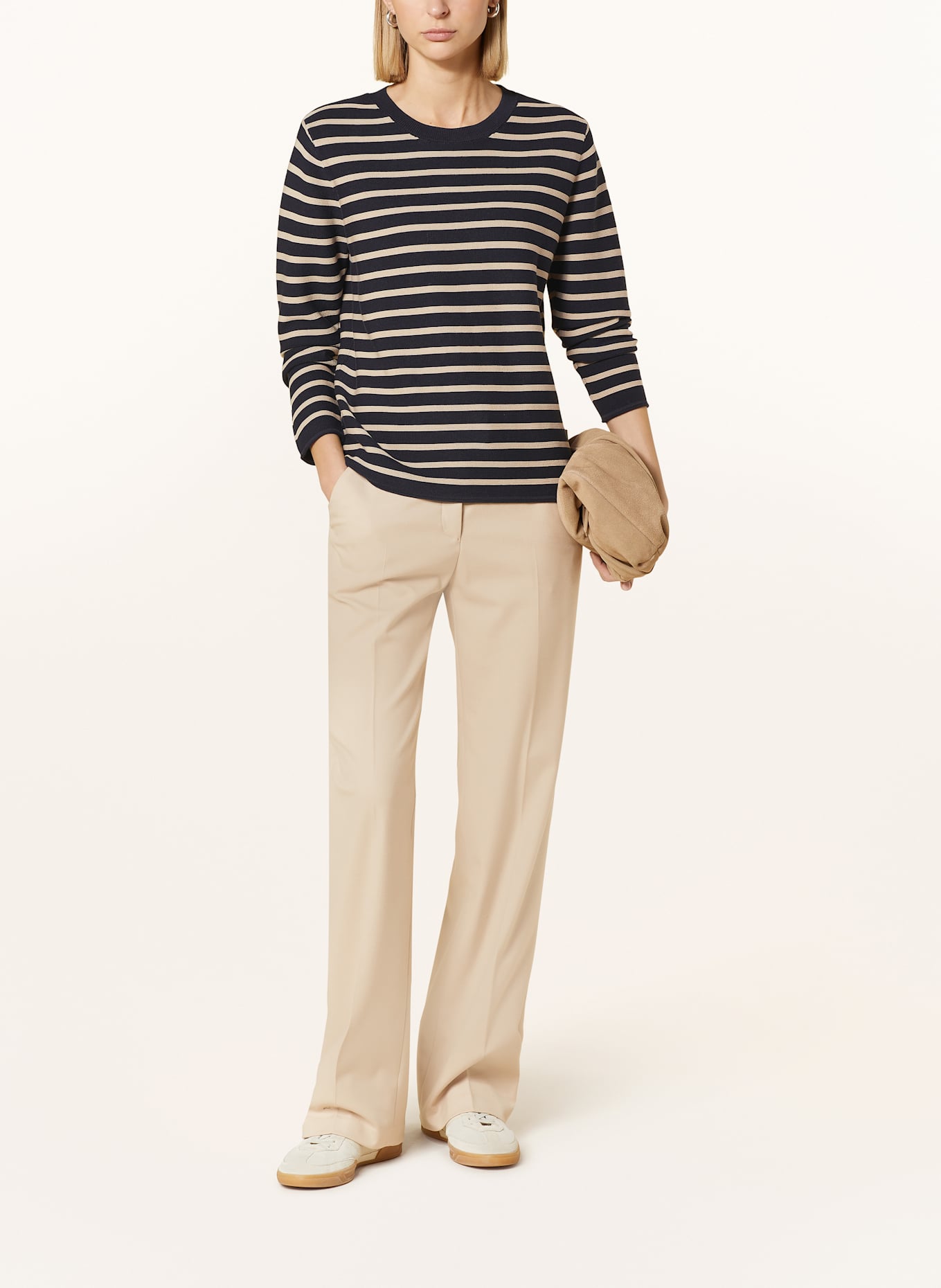 MAERZ MUENCHEN Pullover: DUNKELBLAU/ BEIGE