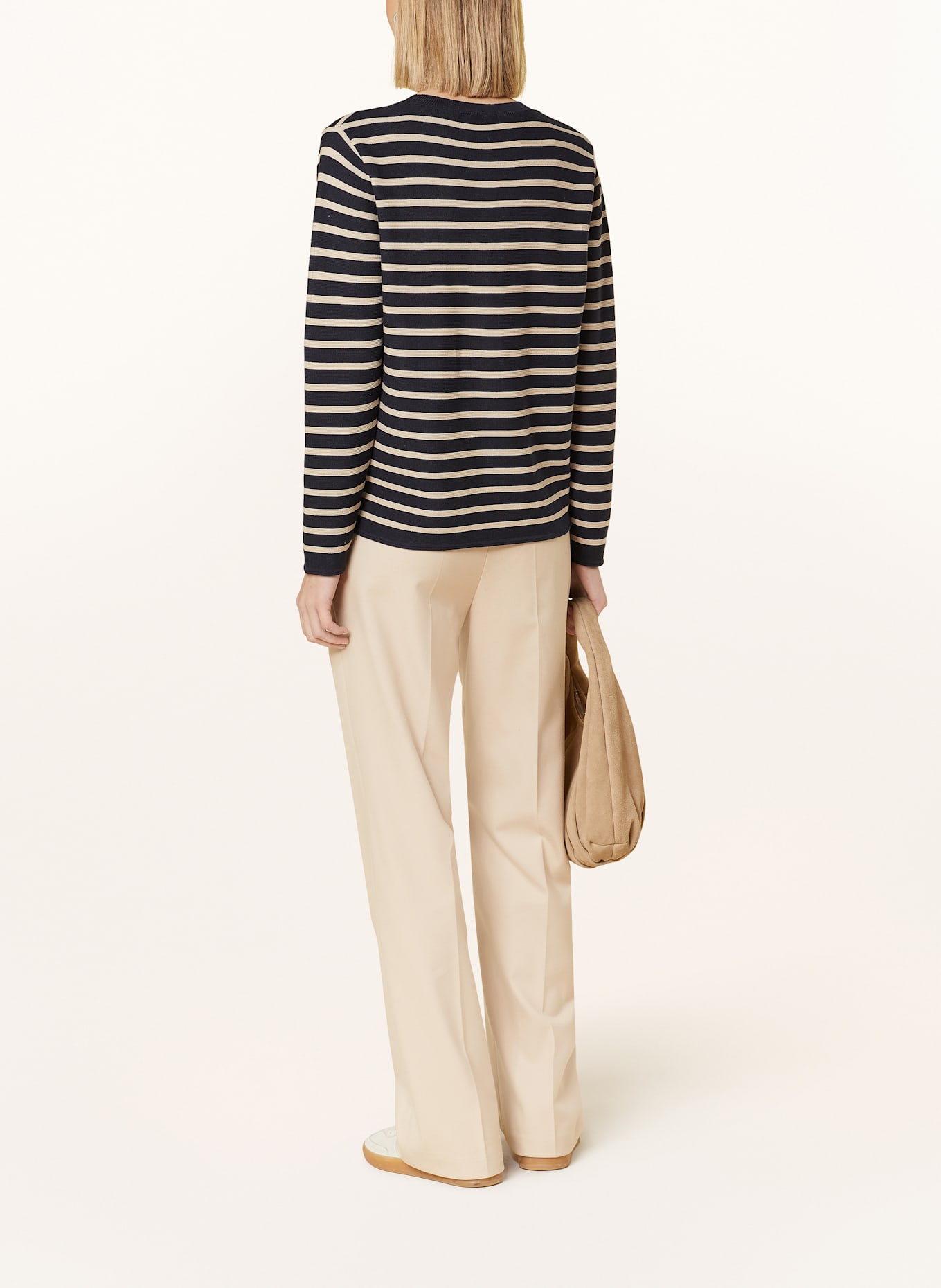 MAERZ MUENCHEN Pullover: DUNKELBLAU/ BEIGE