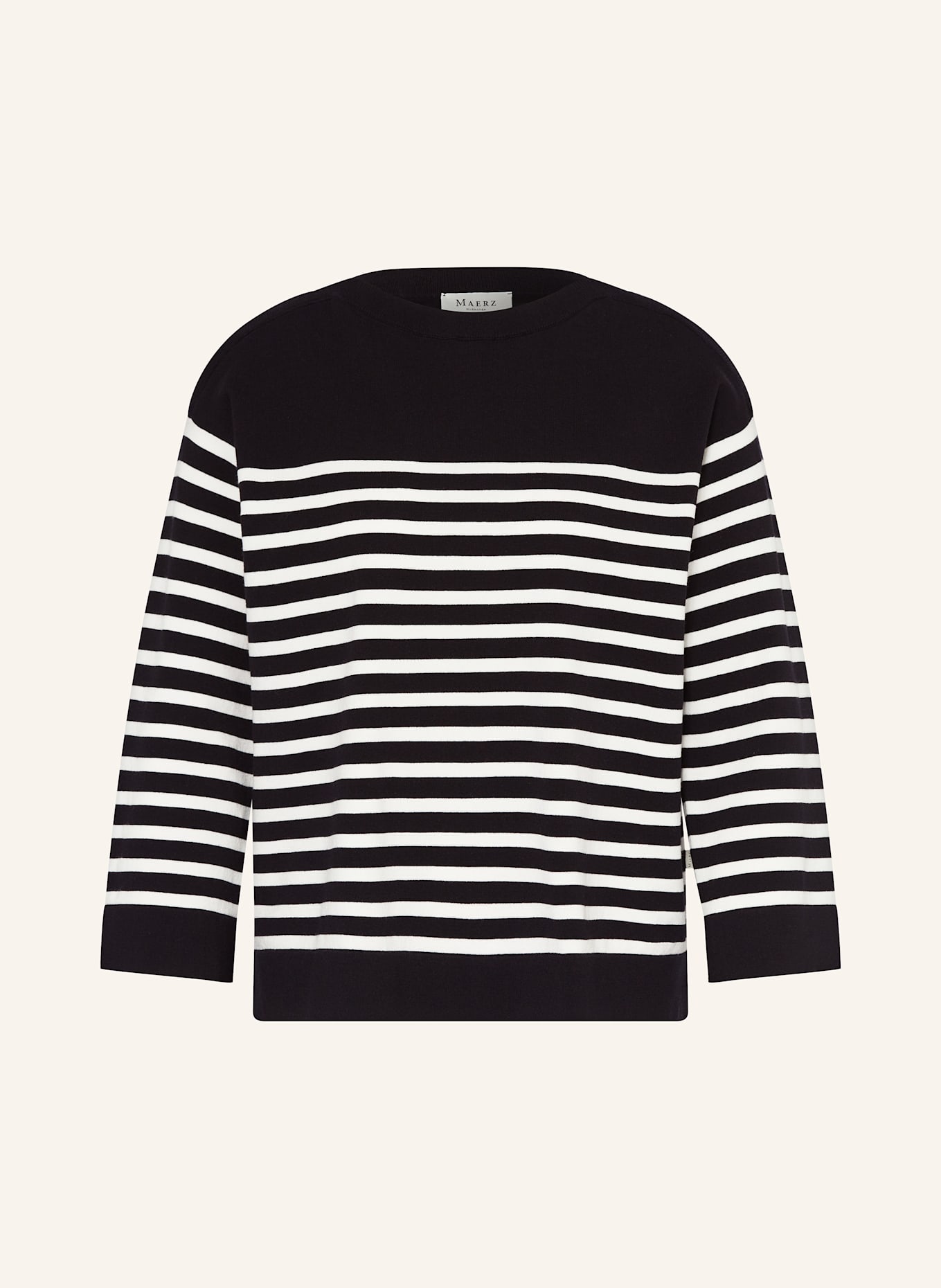 MAERZ MUENCHEN Pullover: DUNKELBLAU/ WEISS