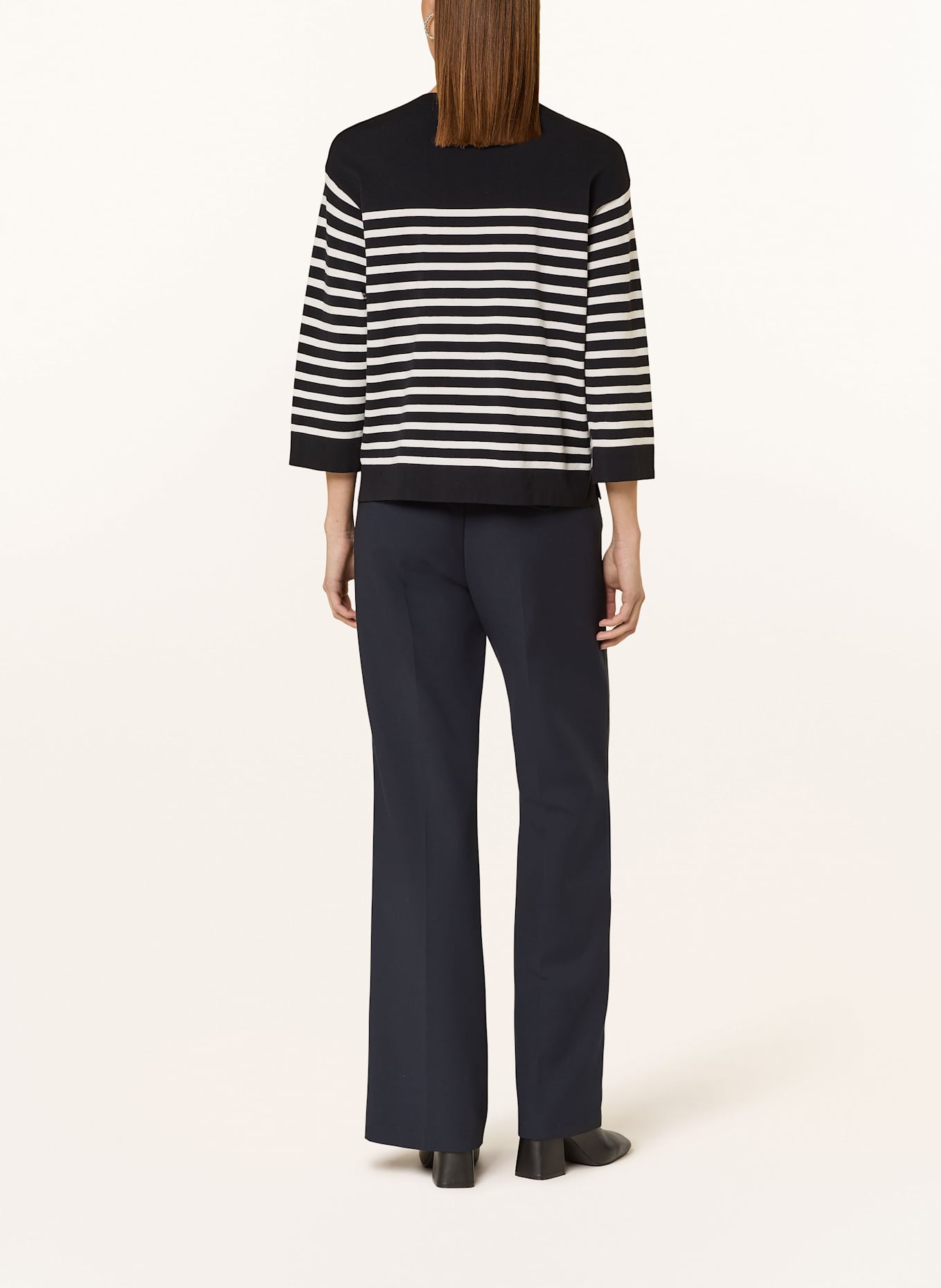 MAERZ MUENCHEN Pullover: DUNKELBLAU/ WEISS