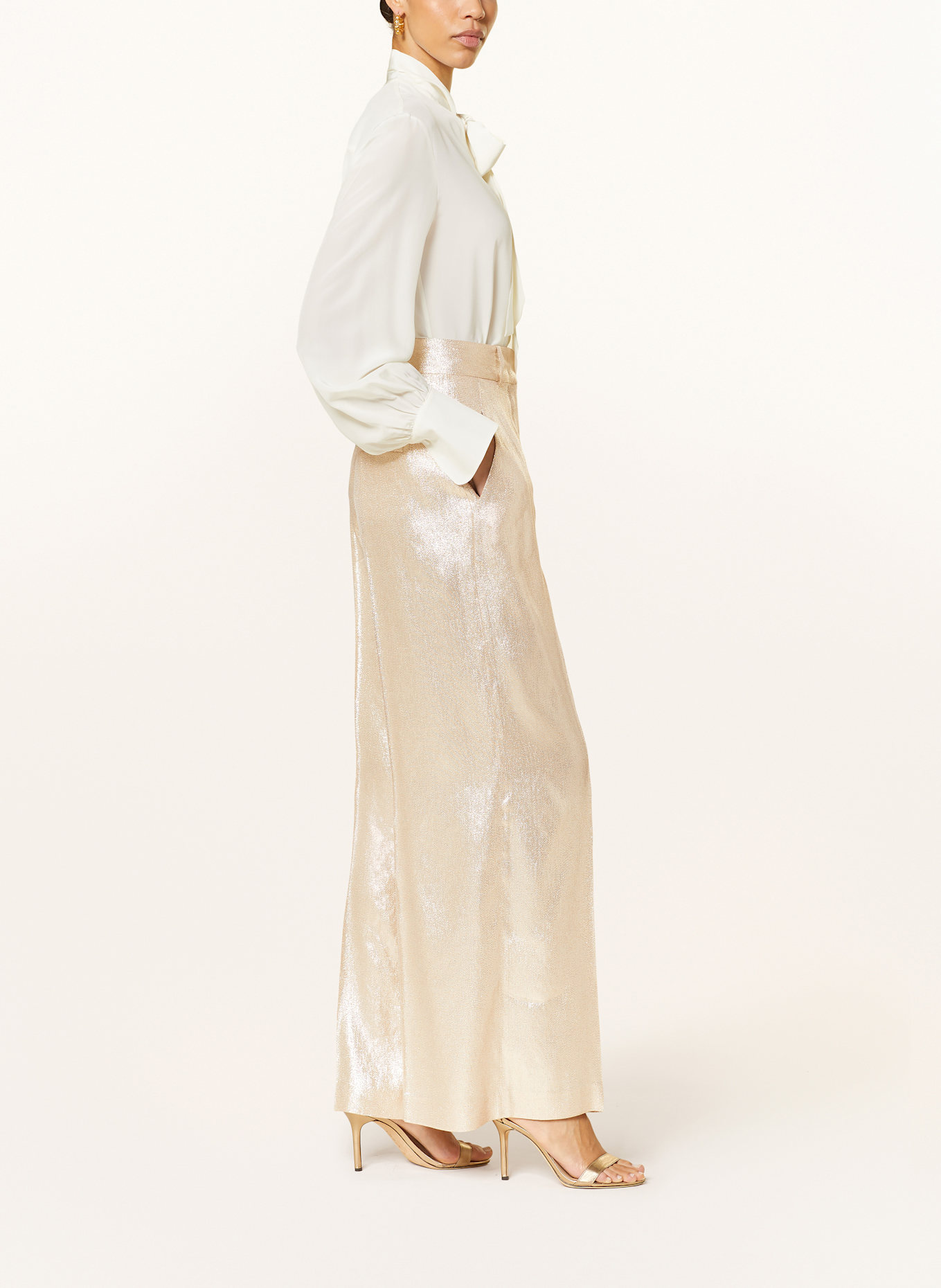 SLY 010 Marlenehose FLORA mit Glitzergarn: GOLD