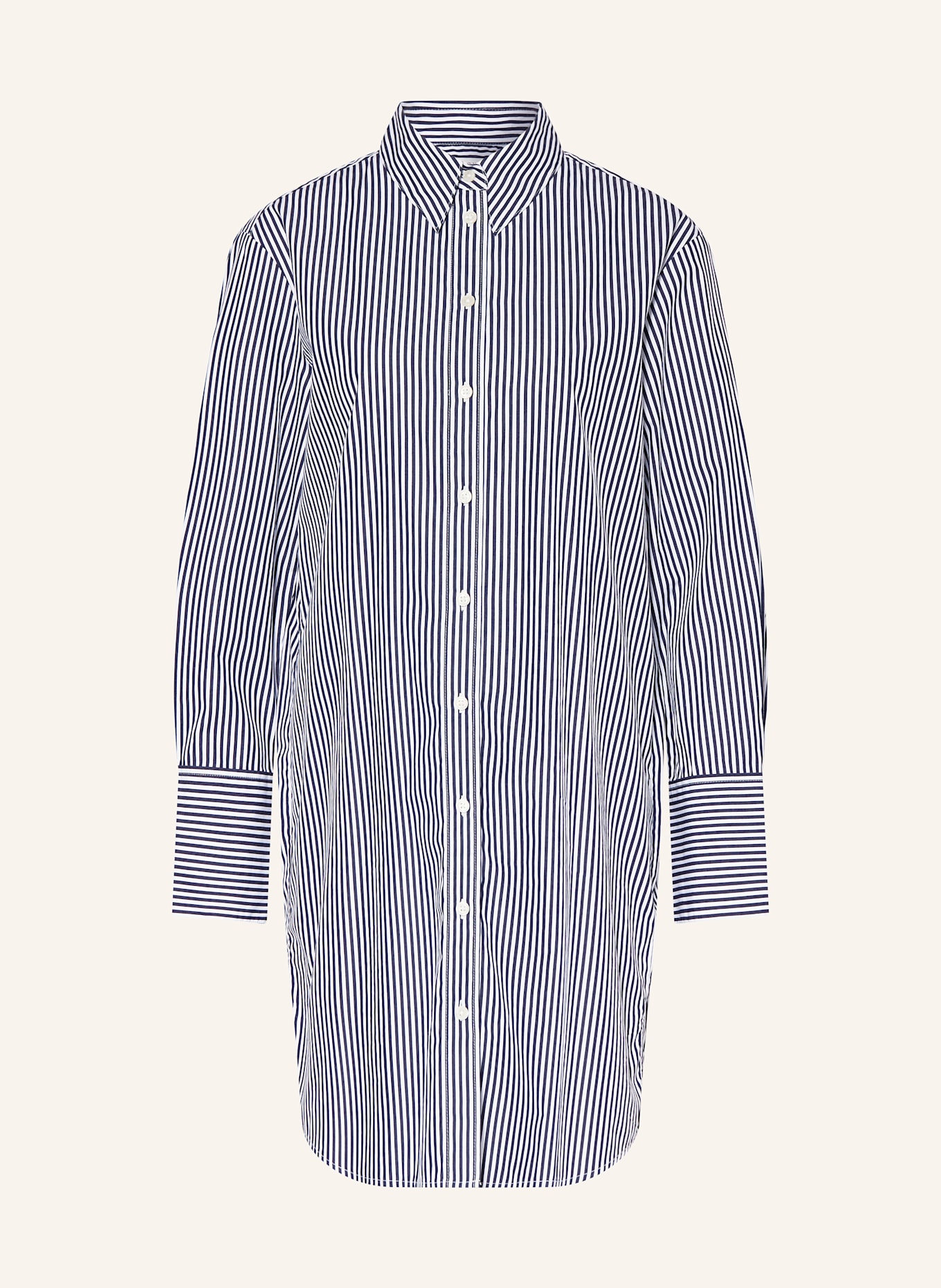 Marc O'Polo Hemdblusenkleid: WEISS/ DUNKELBLAU