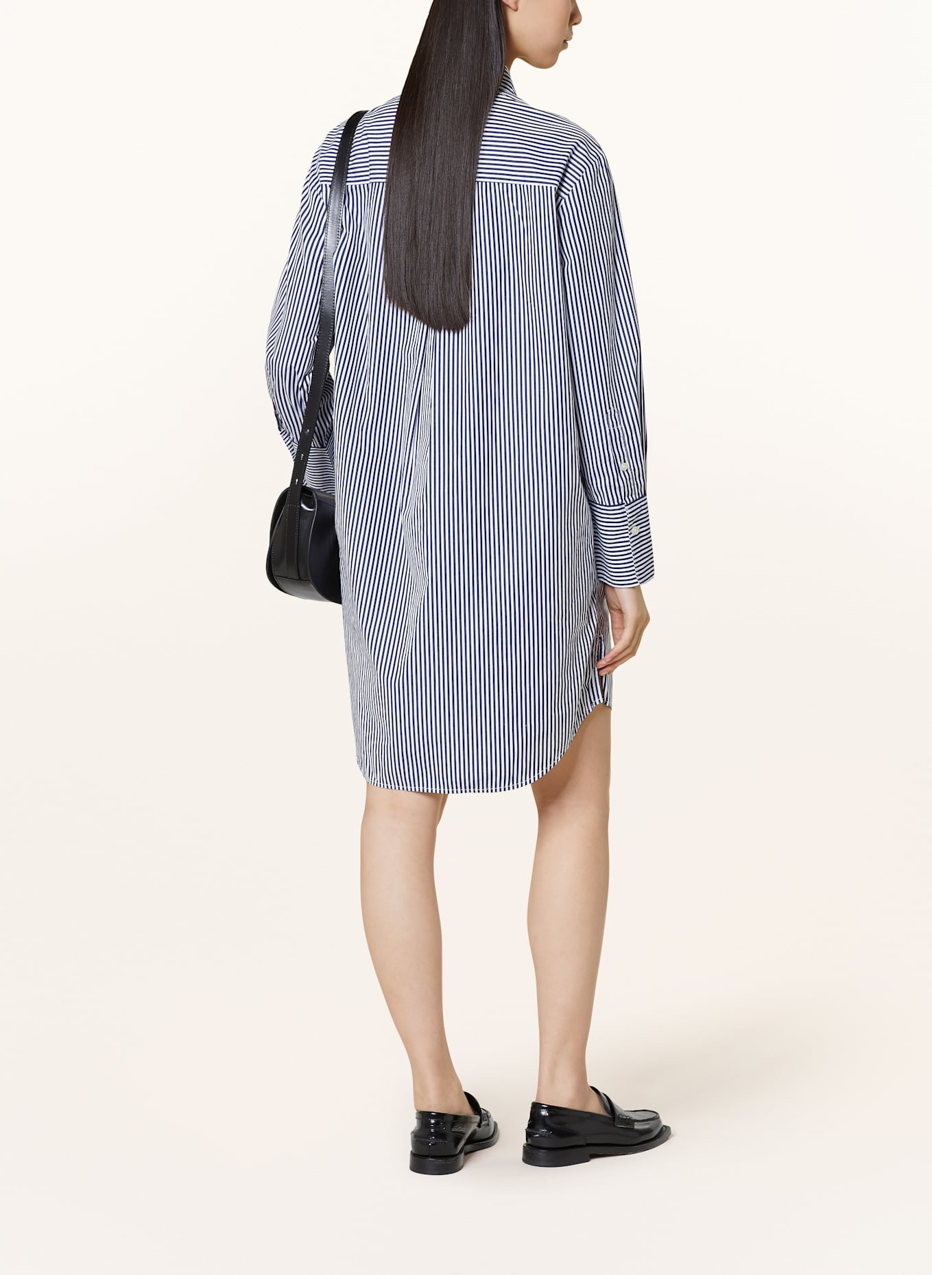 Marc O'Polo Hemdblusenkleid: WEISS/ DUNKELBLAU