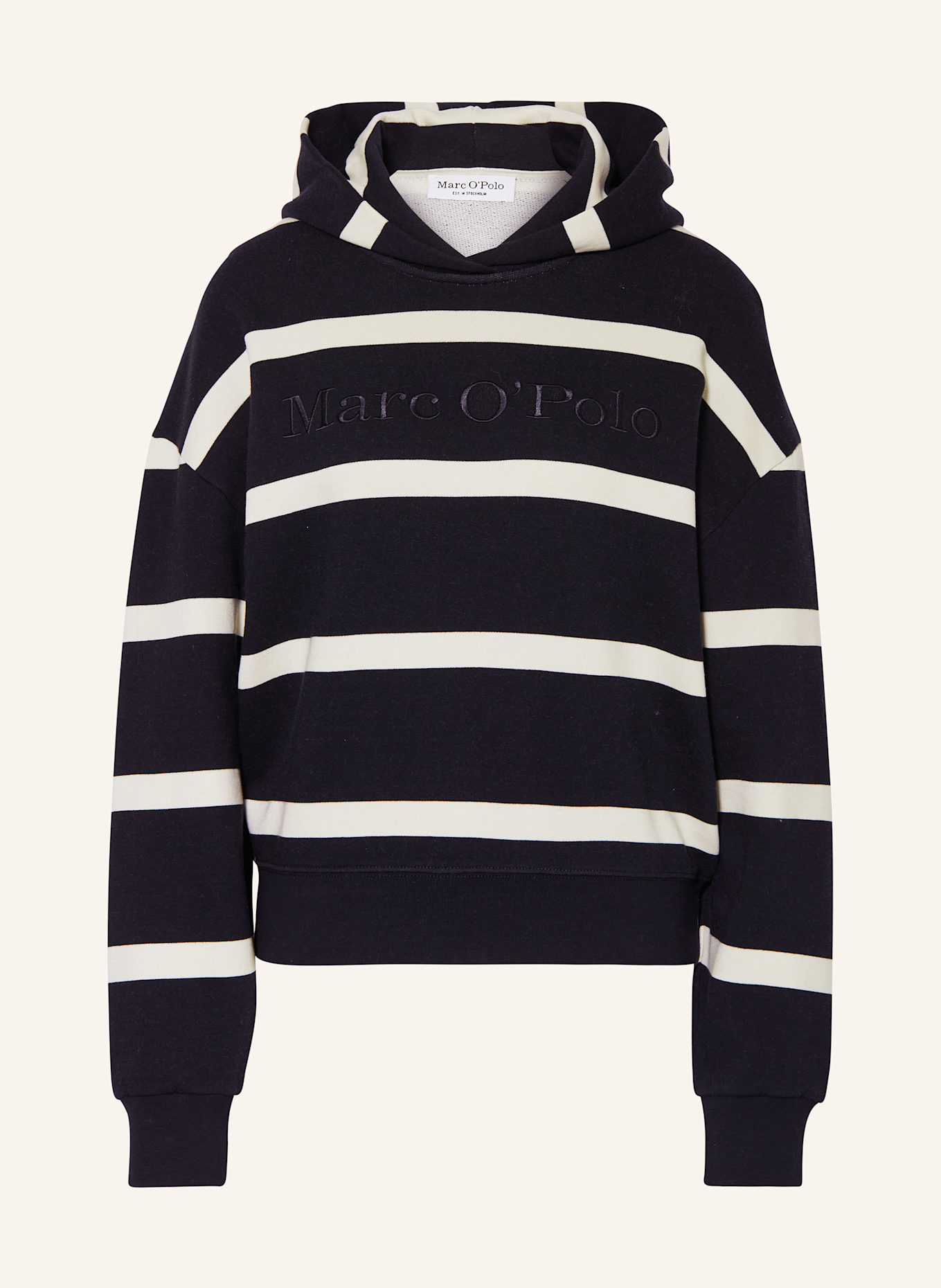 Marc O'Polo Hoodie: DUNKELBLAU/ WEISS