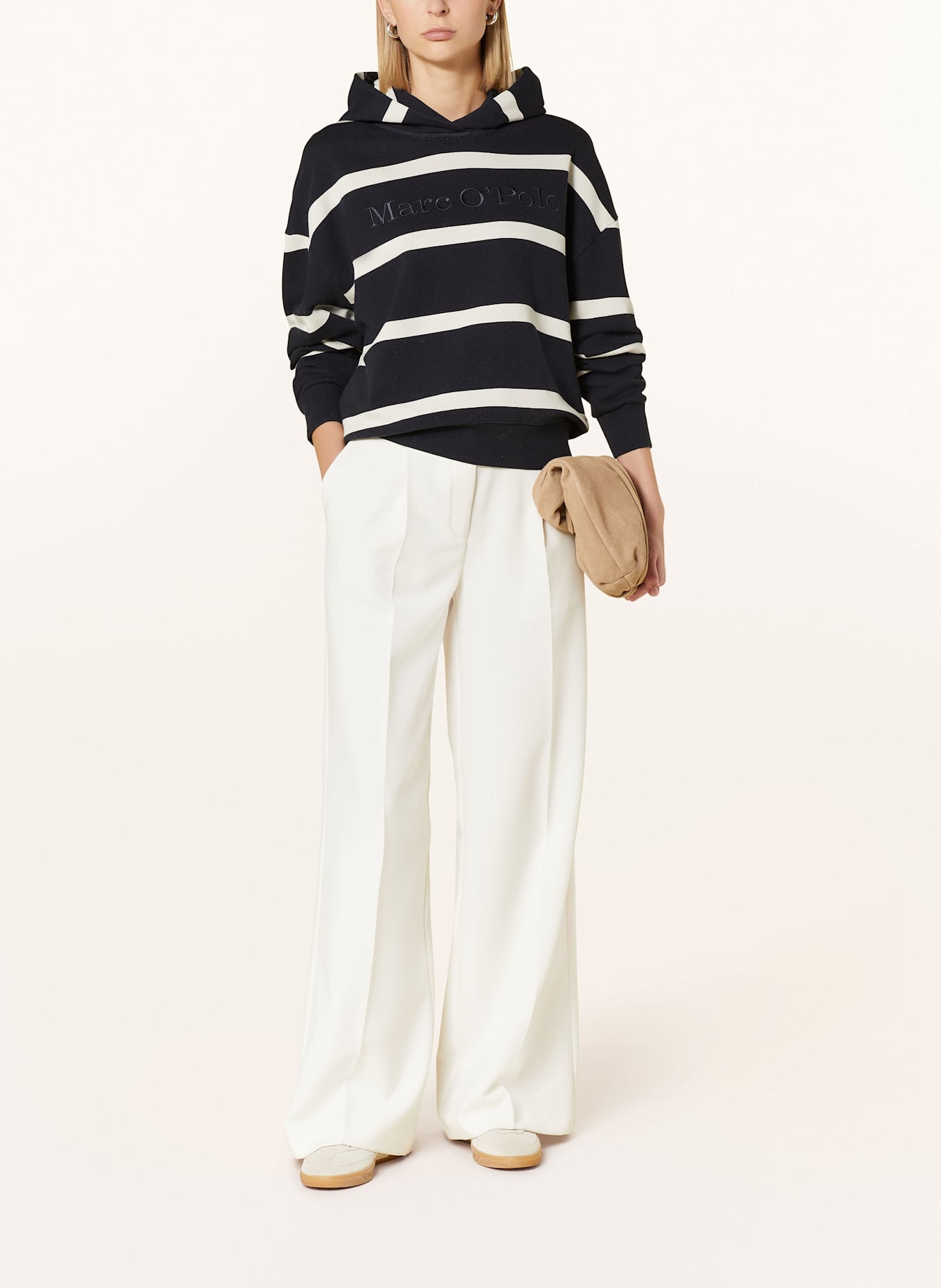 Marc O'Polo Hoodie: DUNKELBLAU/ WEISS