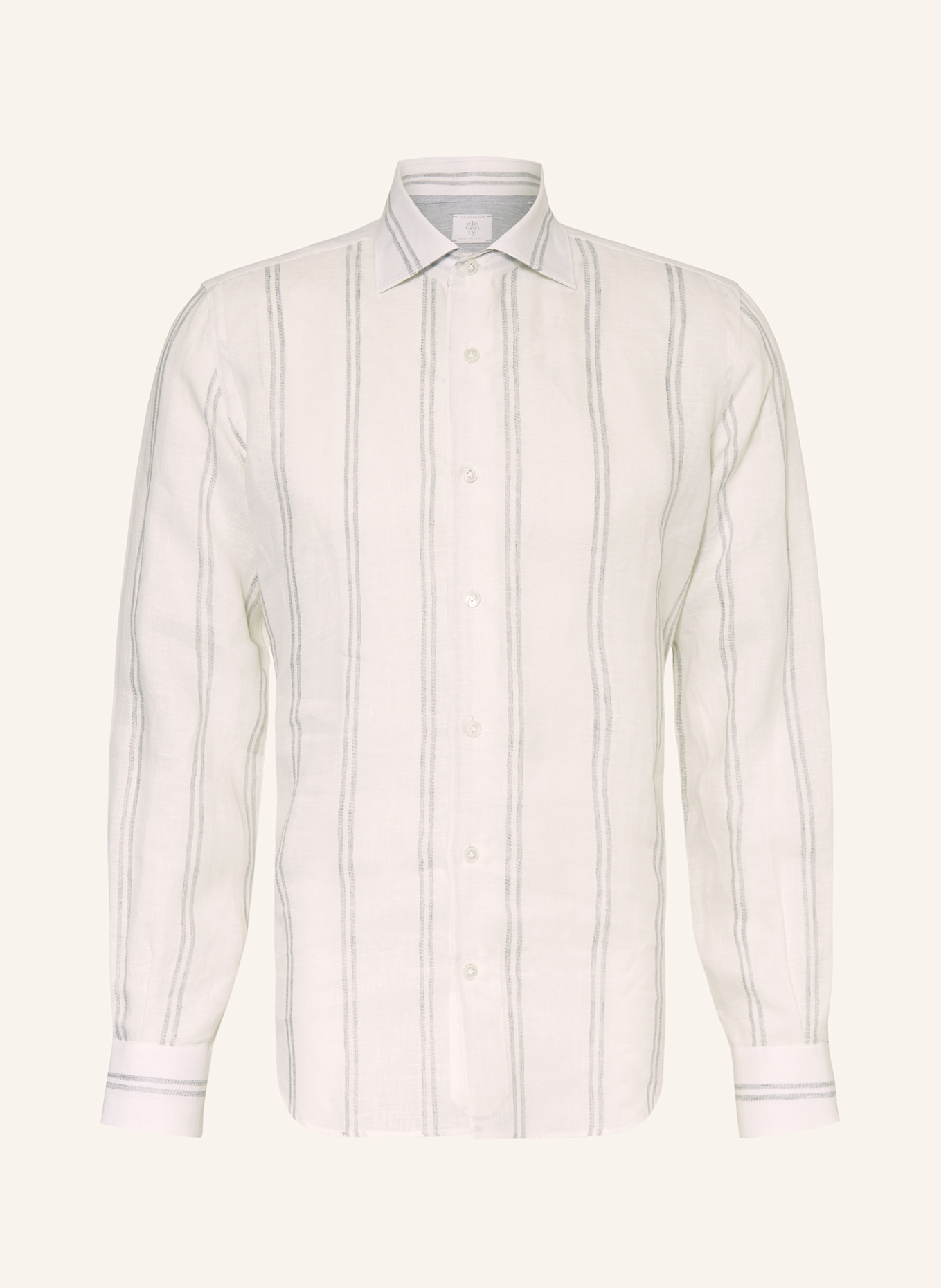 eleventy Koszula z lnu slim fit: BIAŁY / JASNOCZARY