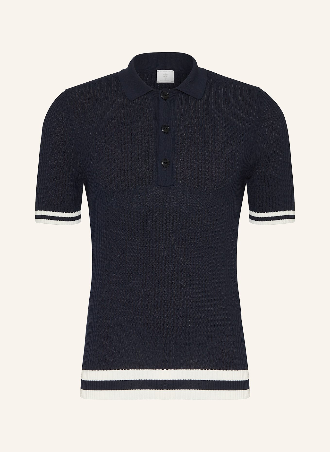 eleventy Knitted polo shirt: DARK BLUE