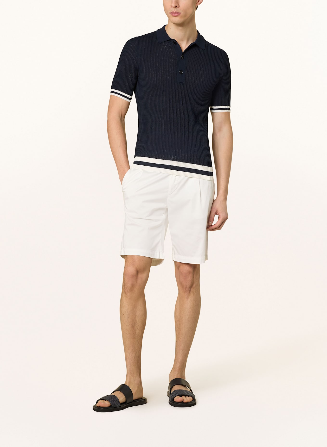 eleventy Knitted polo shirt: DARK BLUE