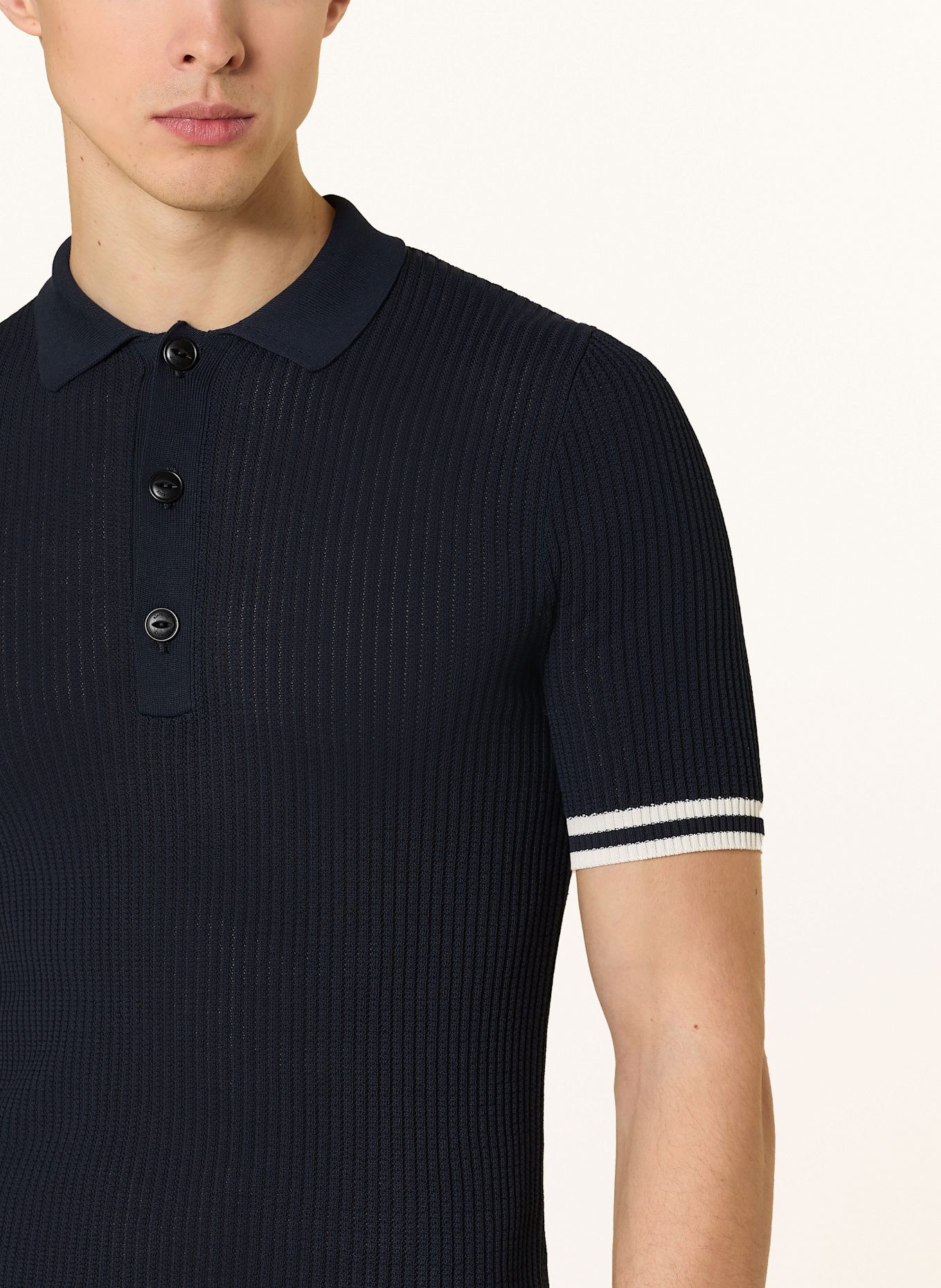 eleventy Knitted polo shirt: DARK BLUE