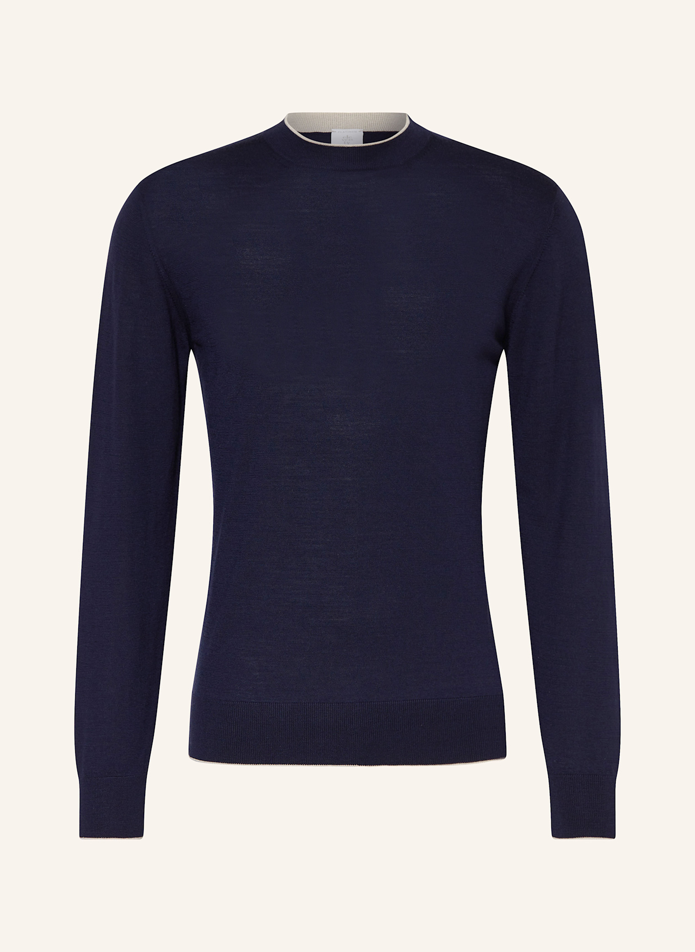 eleventy Pullover mit Seide: DUNKELBLAU / ECRU