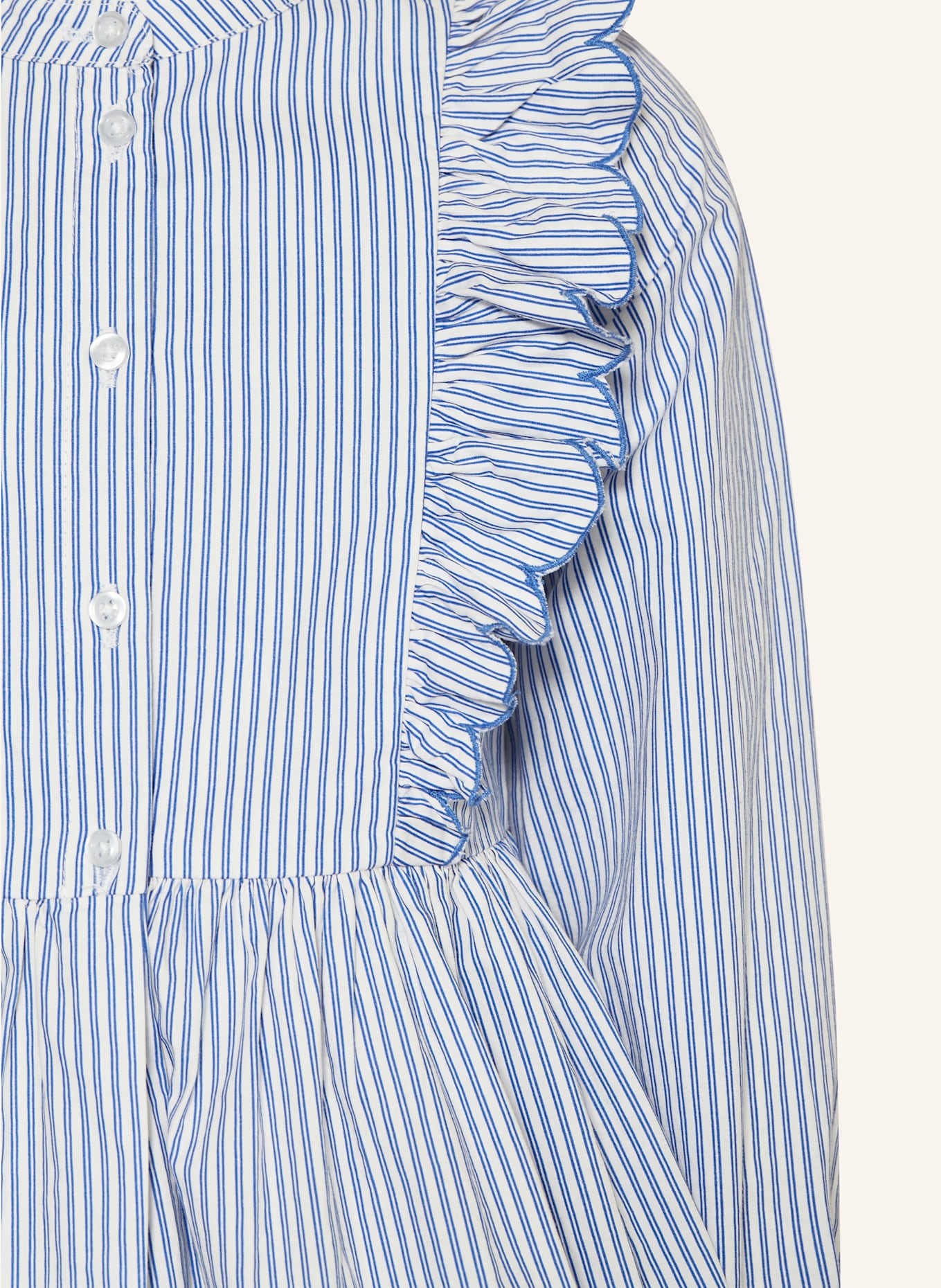 MarMar Kleid DEIDRA mit Rüschen: WEISS/ BLAU