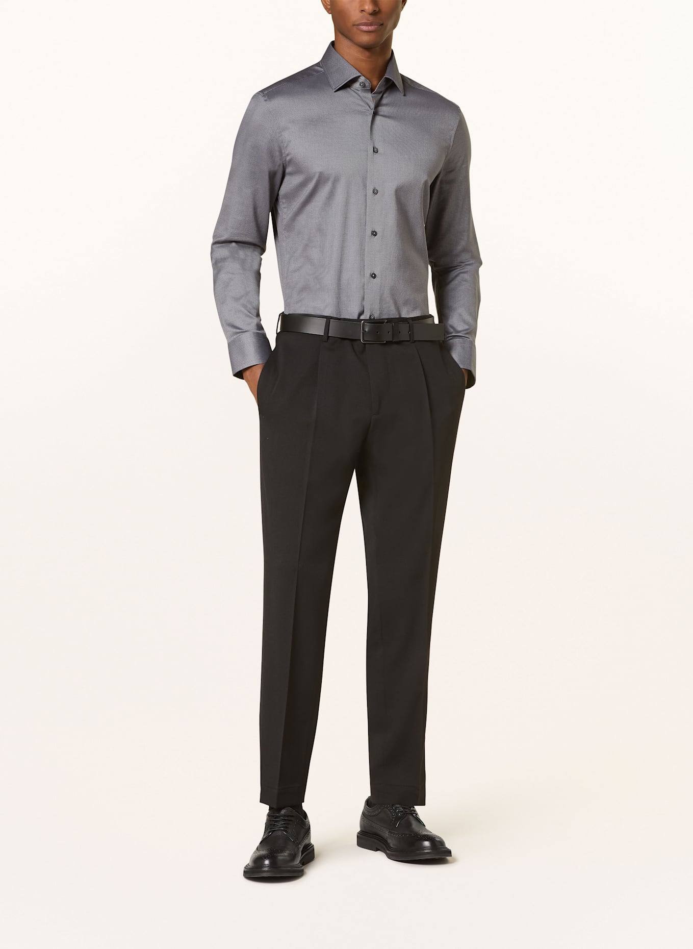 1863 by ETERNA Hemd Slim Fit: DUNKELGRAU