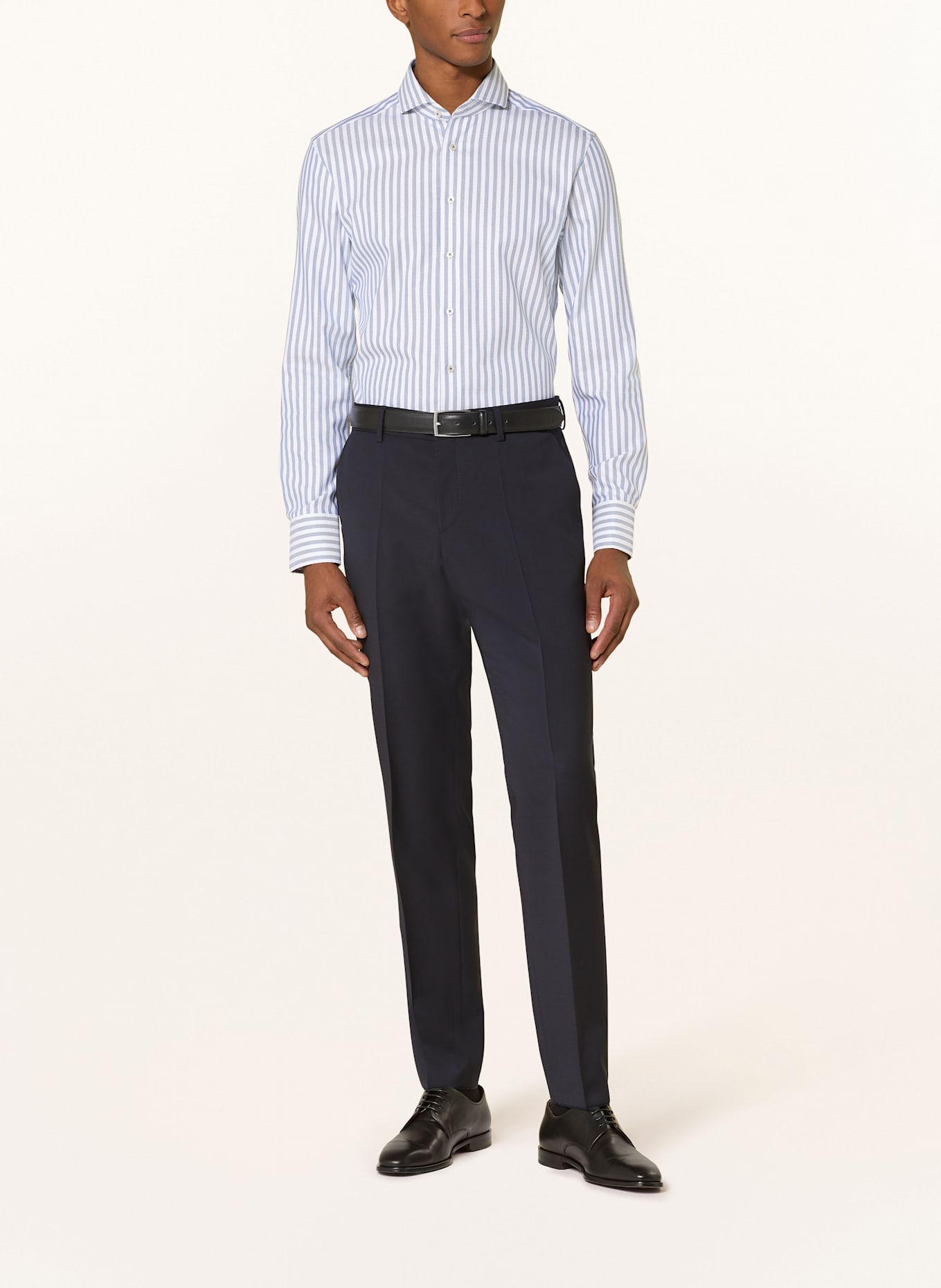 1863 by ETERNA Hemd Slim Fit: WEISS / BLAU