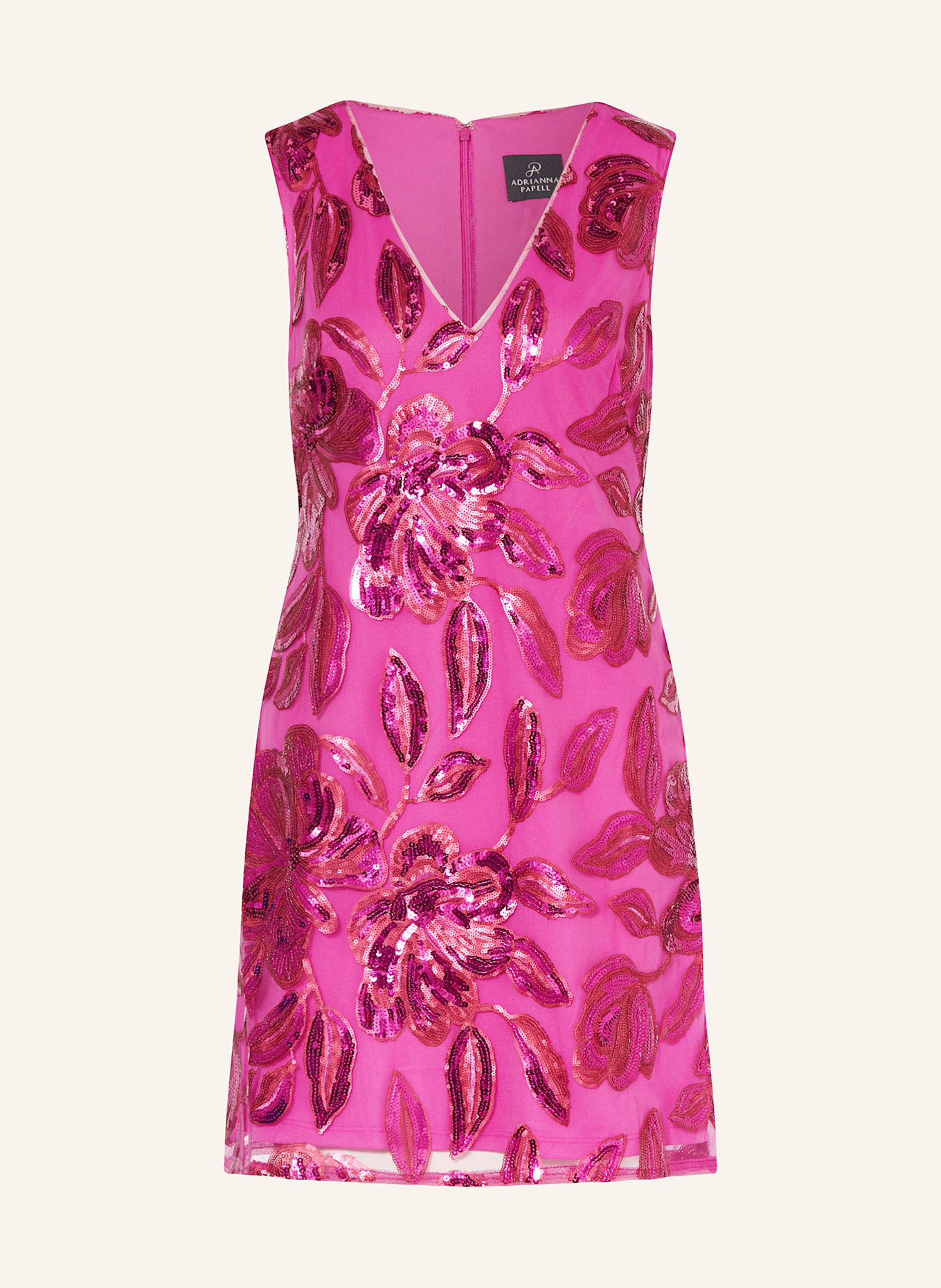 ADRIANNA PAPELL Koktejlové šaty s flitry: RŮŽOVÁ