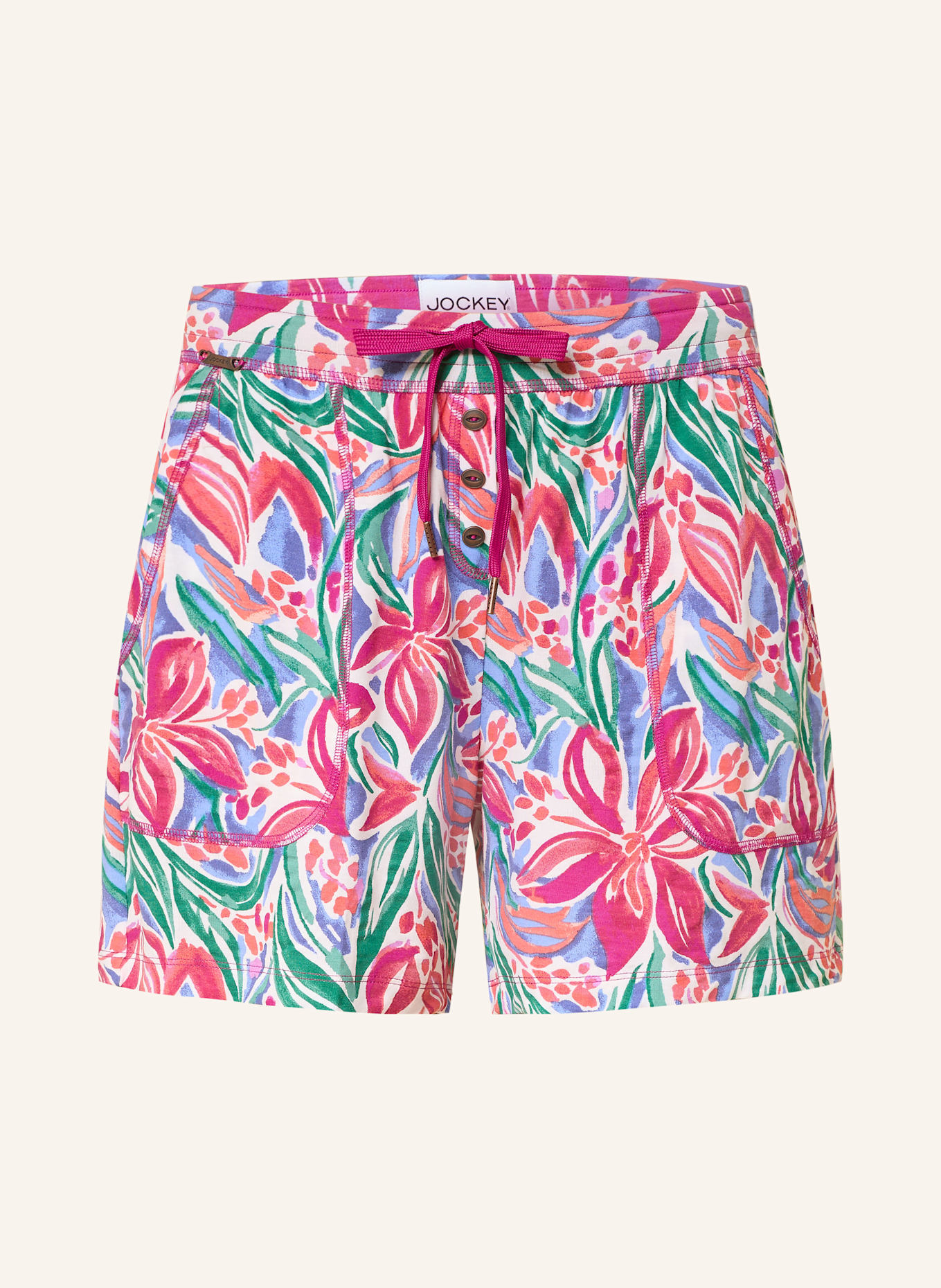 JOCKEY Pyžamové šortky SUPERSOFT LOUNGE: RŮŽOVÁ / ZELENÁ / MODRÁ