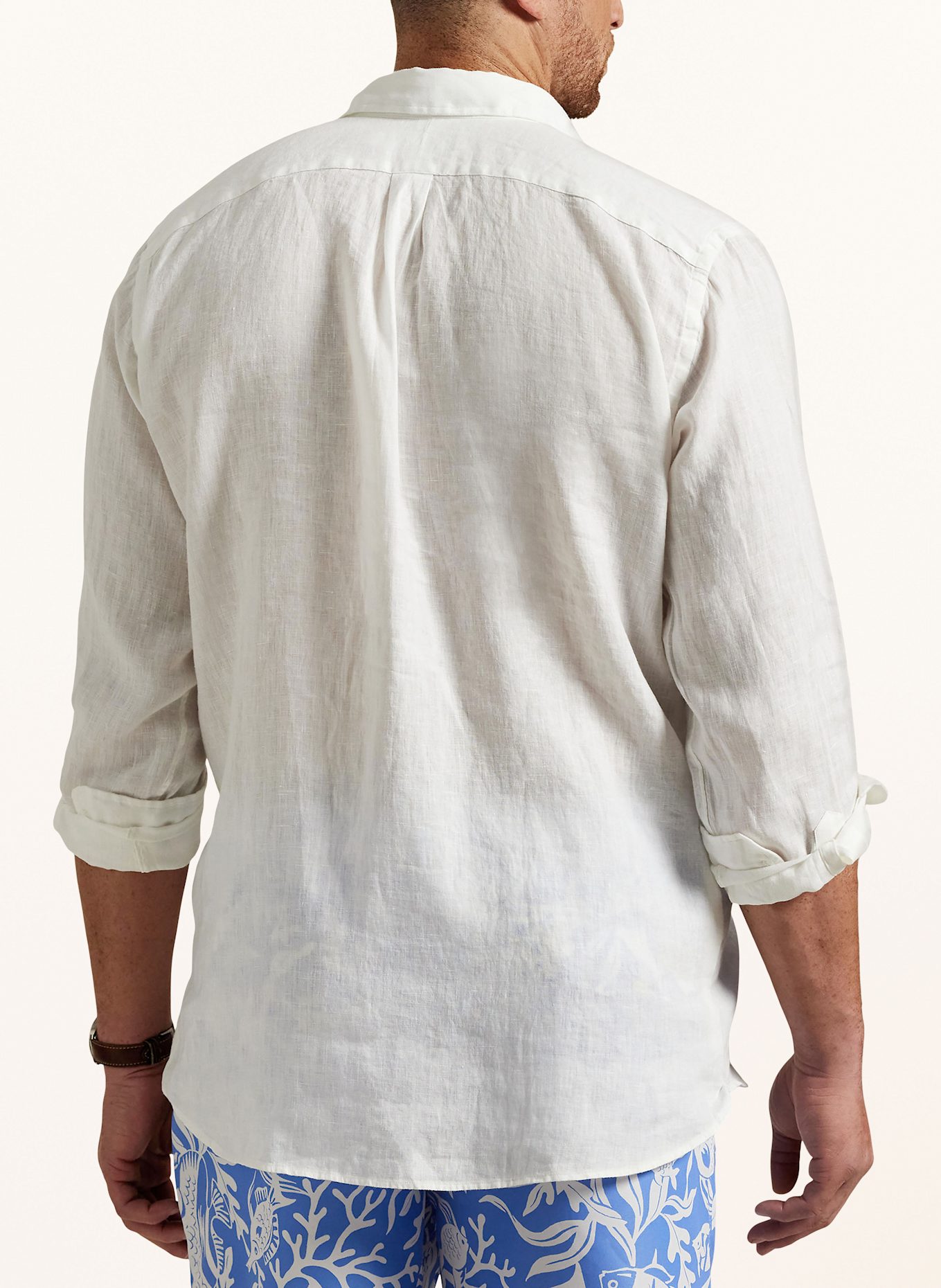 POLO RALPH LAUREN Big & Tall Leinenhemd Comfort Fit: WEISS