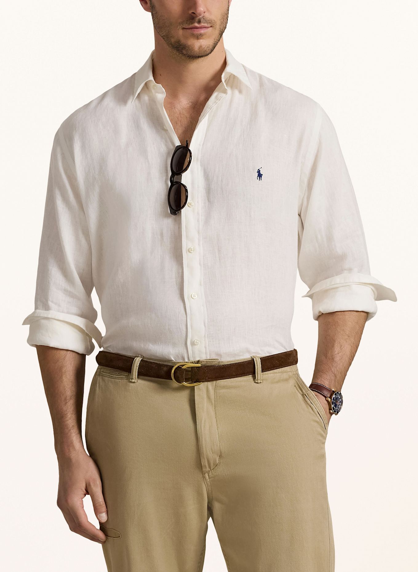 POLO RALPH LAUREN Big & Tall Leinenhemd Comfort Fit: WEISS