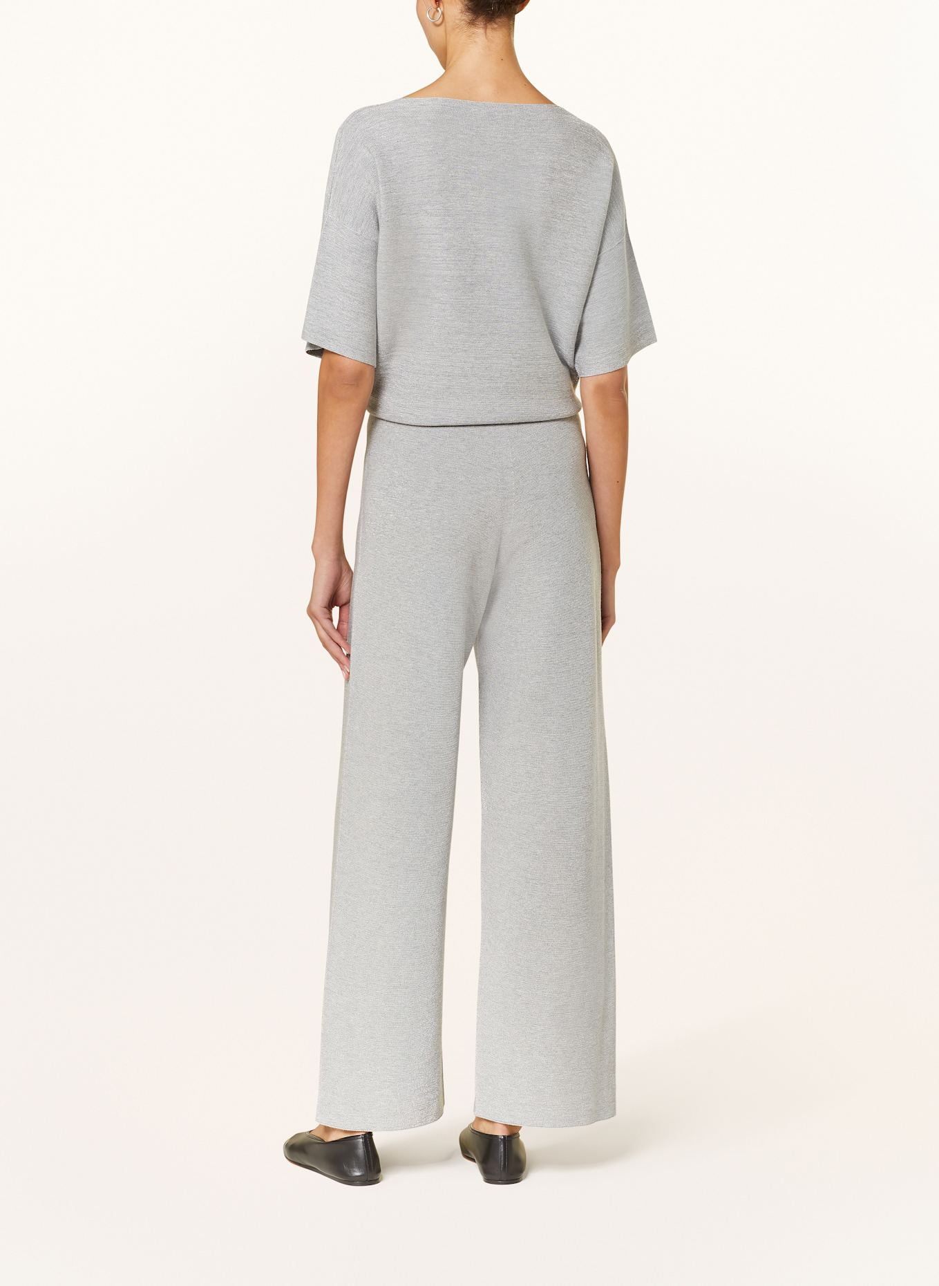 FABIANA FILIPPI Marlenehose mit Glitzergarn: HELLGRAU